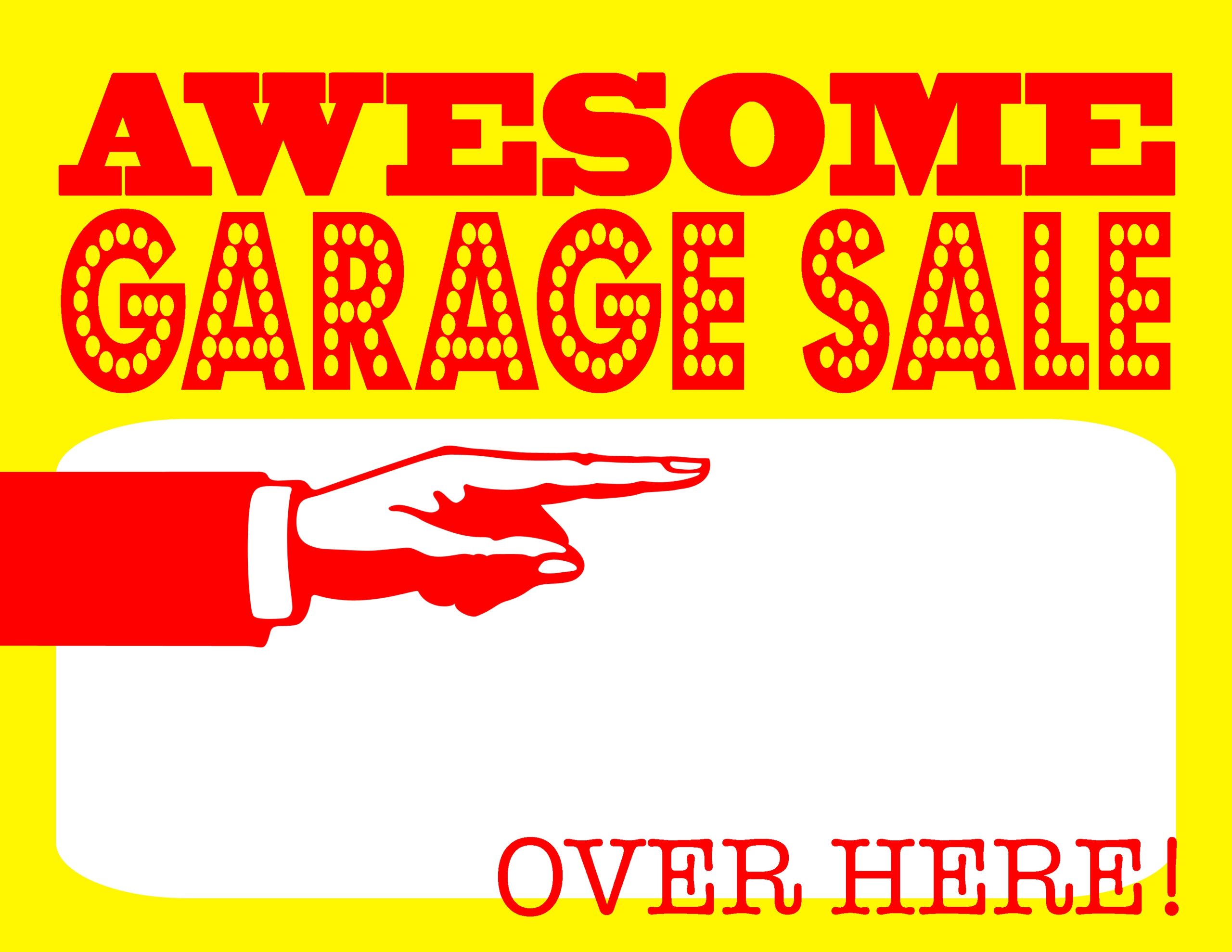 DIY Printable Awesome Garage Sale Signs 