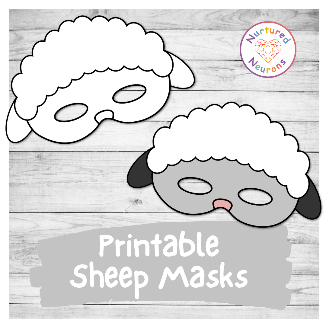 DIY Printable Sheep Masks Lamb Coloring Masks PDF Nurtured 