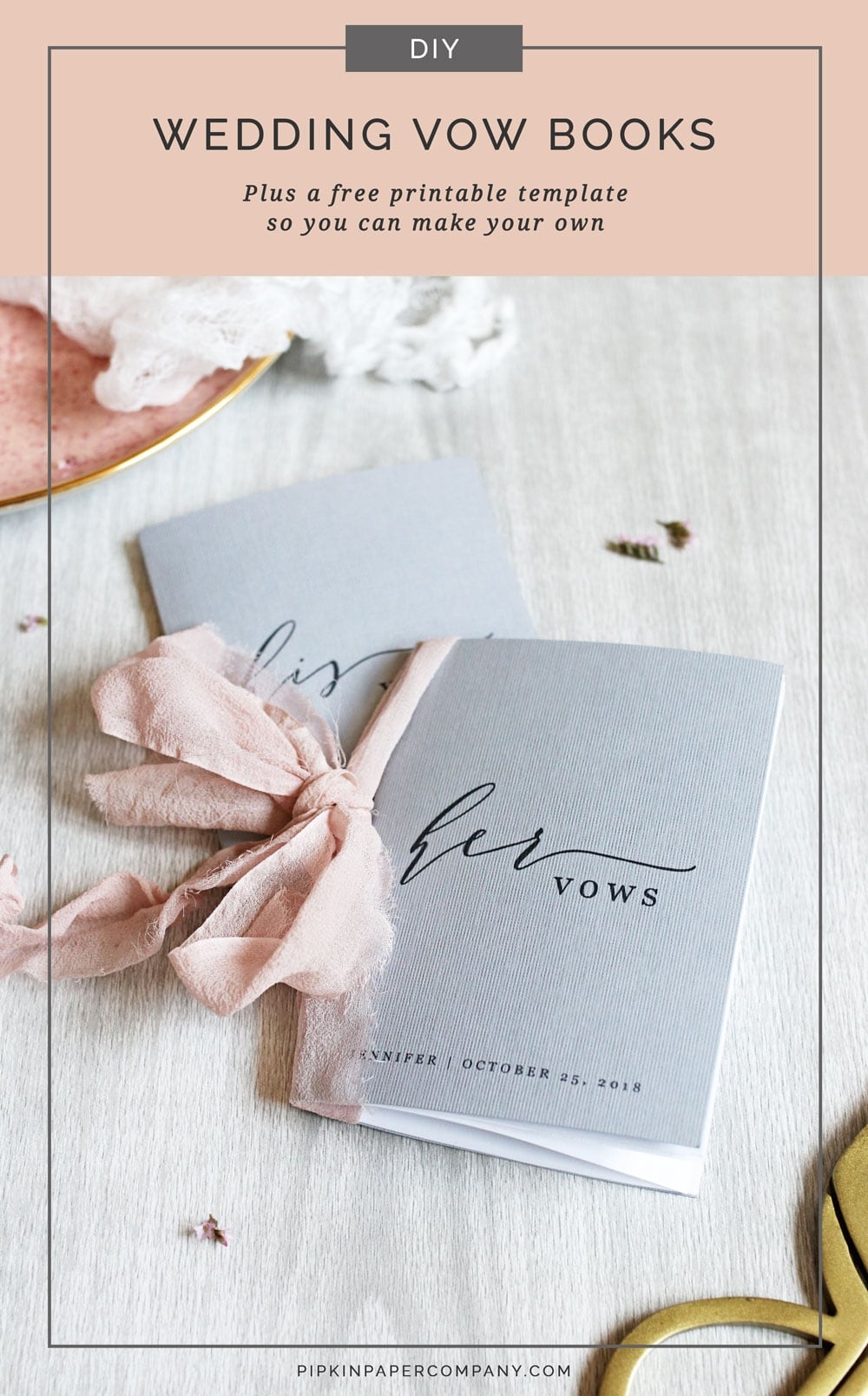 DIY Vow Books For Your Wedding Day Pipkin Paper Company