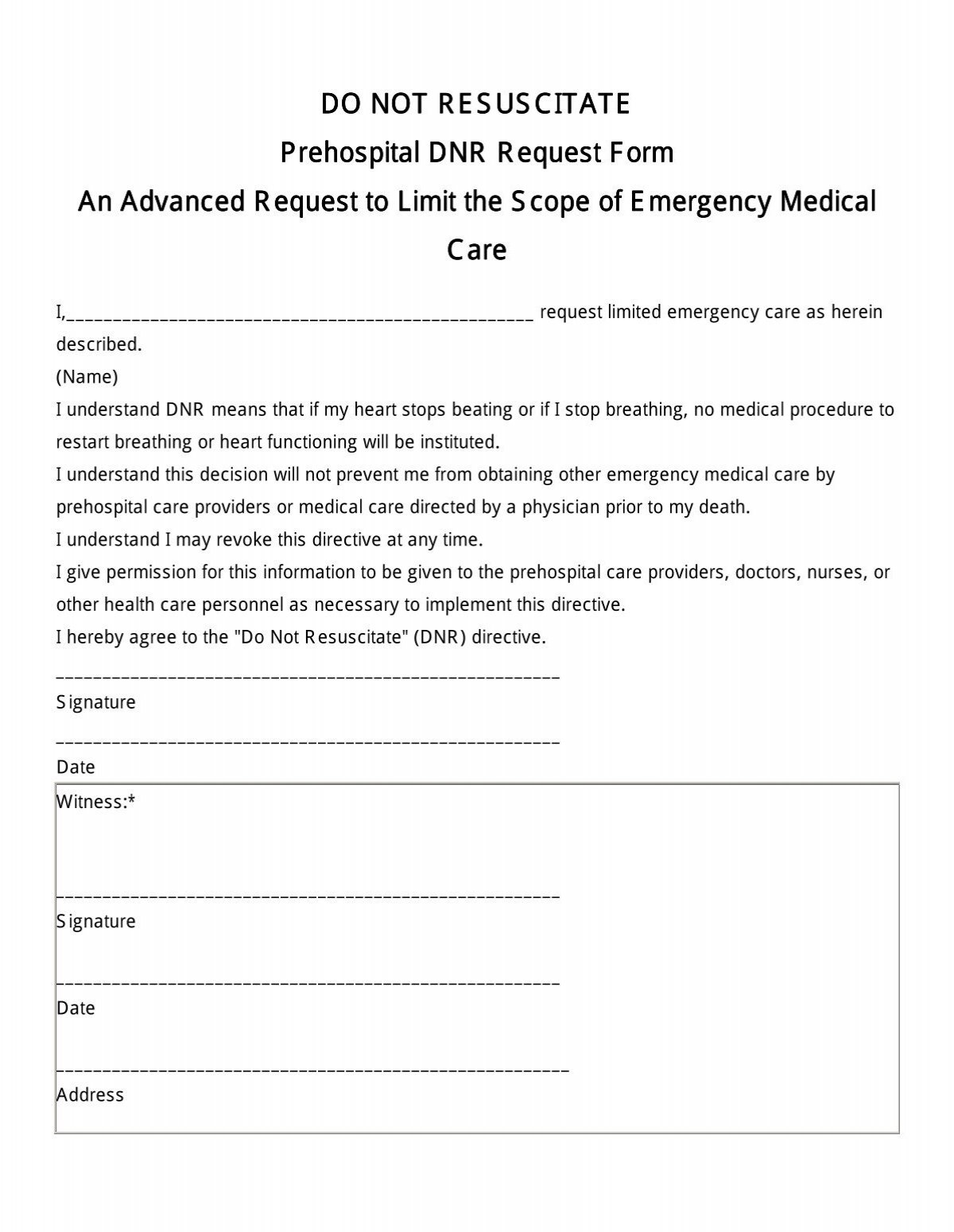 DNR Form