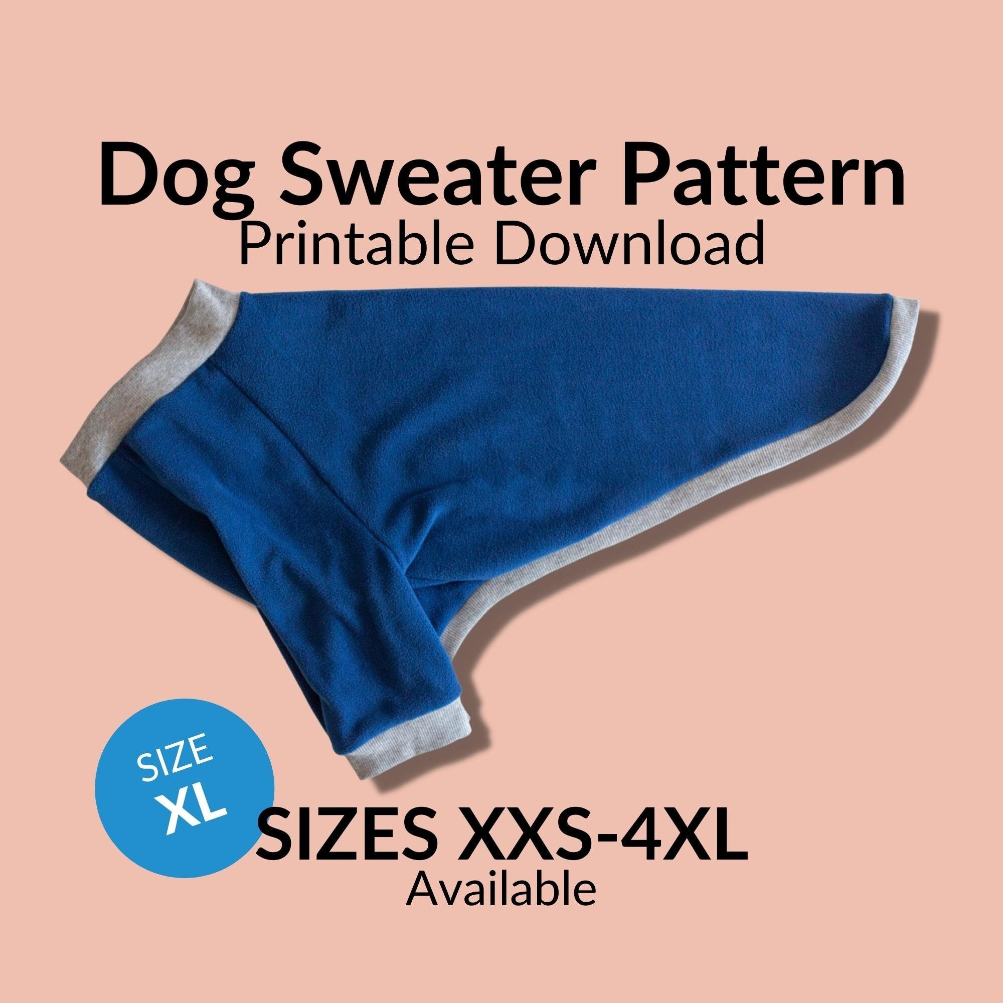 Dog Coat Pattern Sewing Digital PDF Printable Download Size XL 