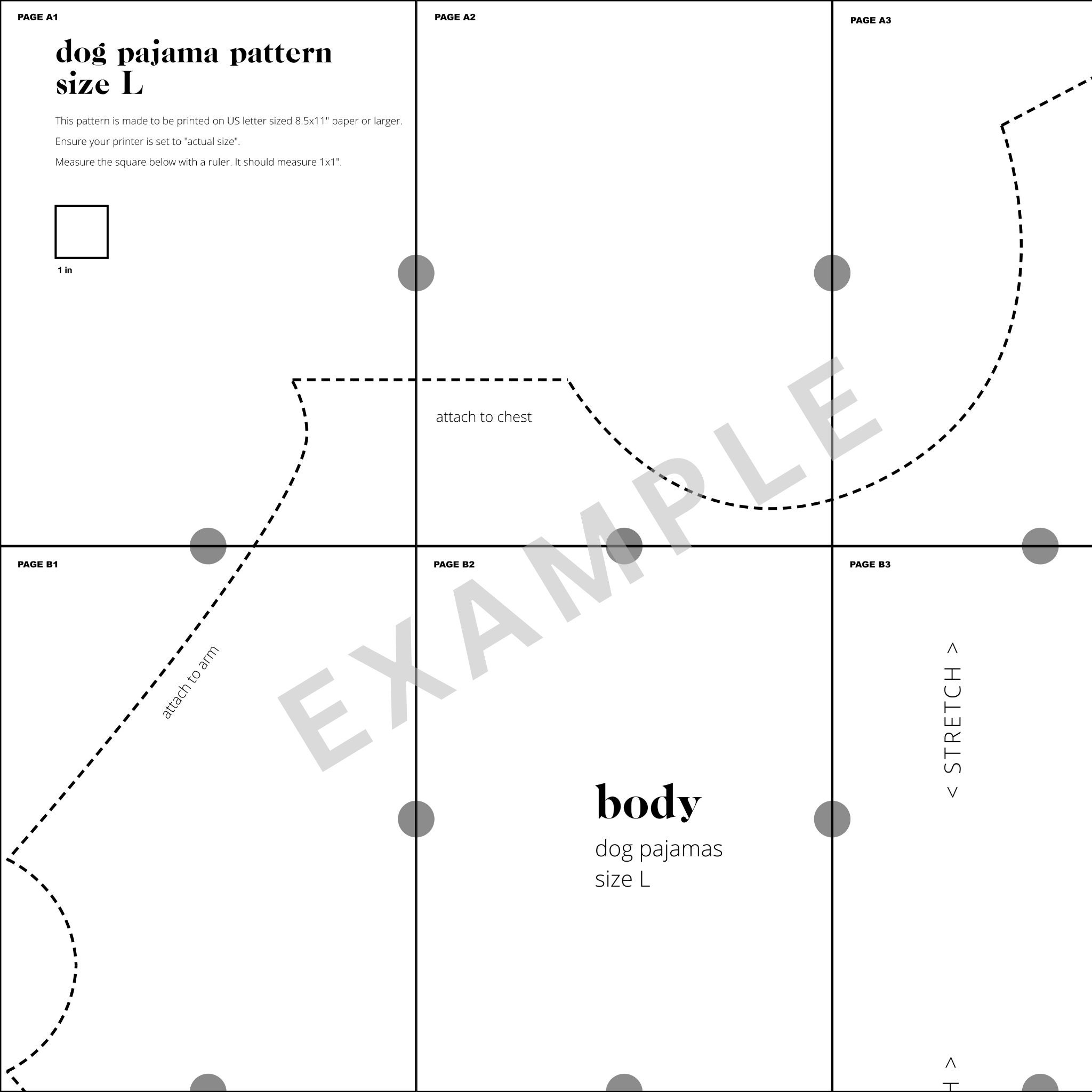 Dog Pajamas Sewing Pattern PDF Download Size 4XL Large Dog 