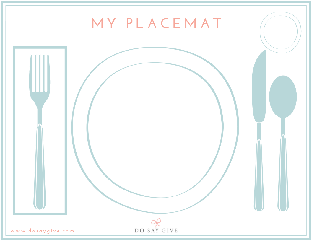 DoSayGive s Basic Table Setting Printable Do Say Give