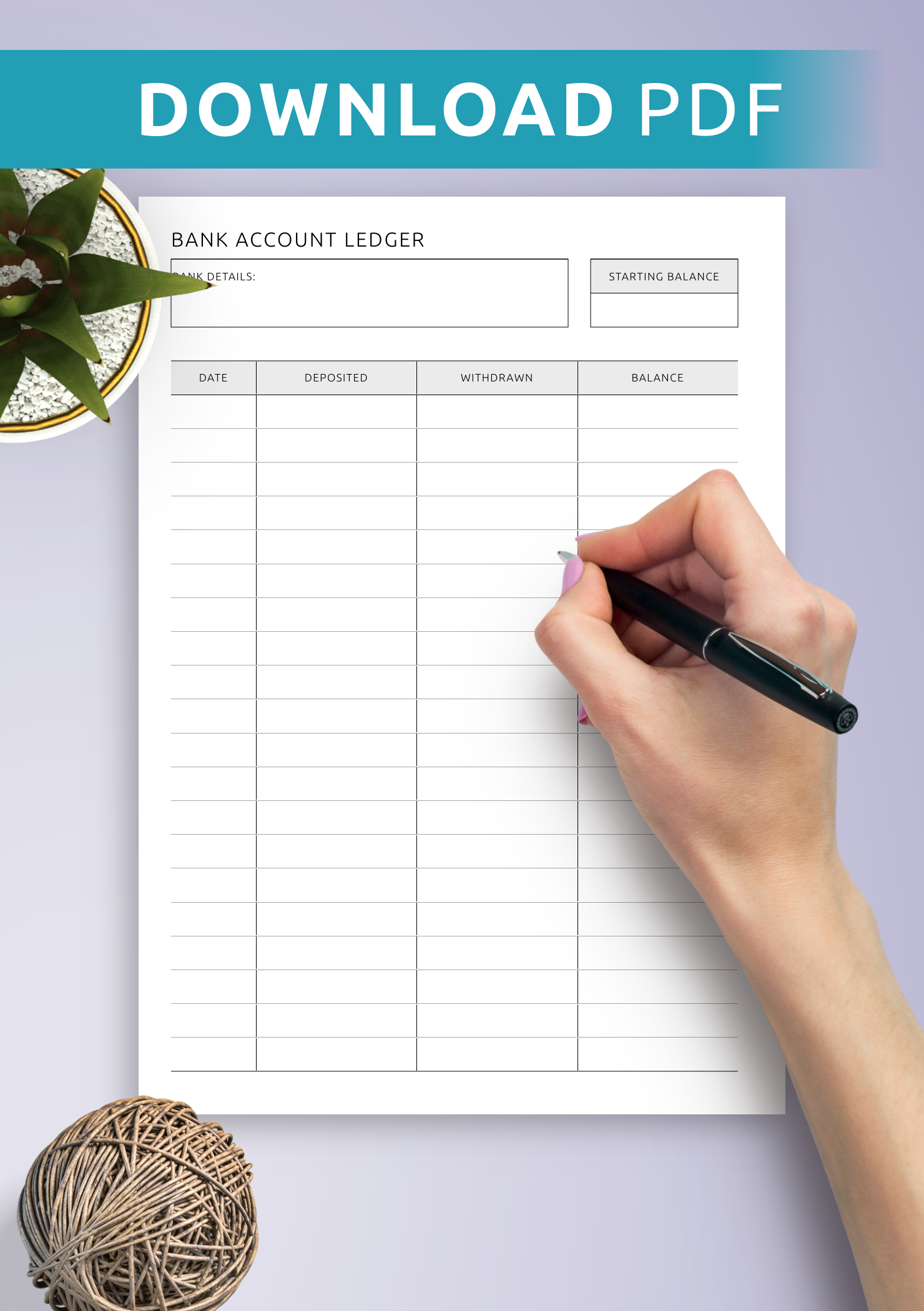 Free Printable Bank Ledger