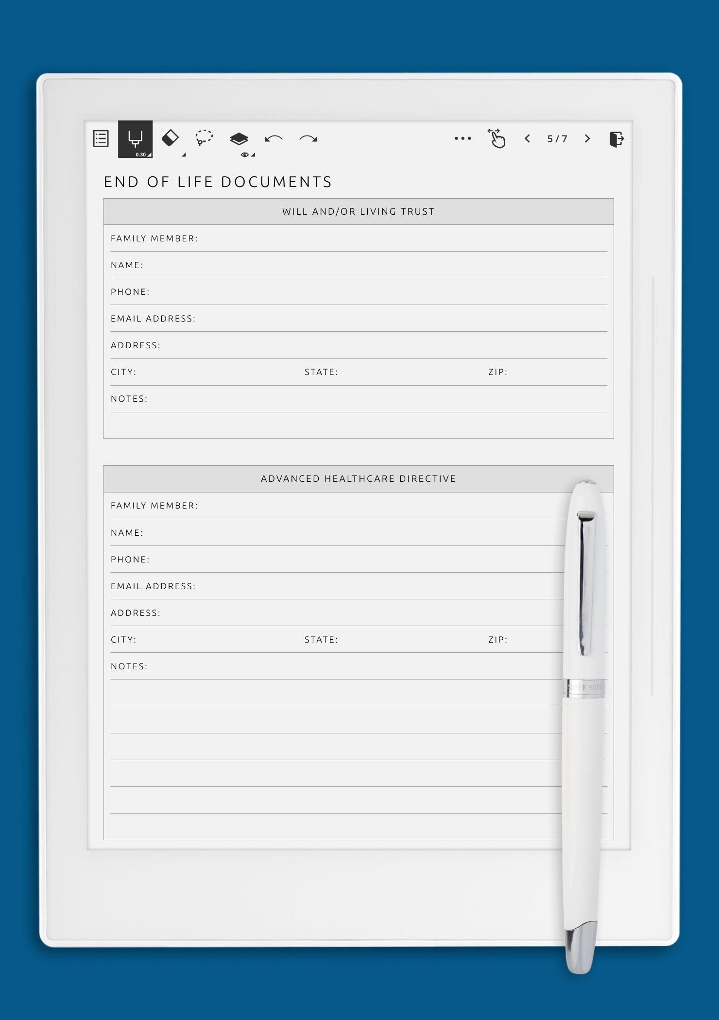Free Printable End Of Life Documents