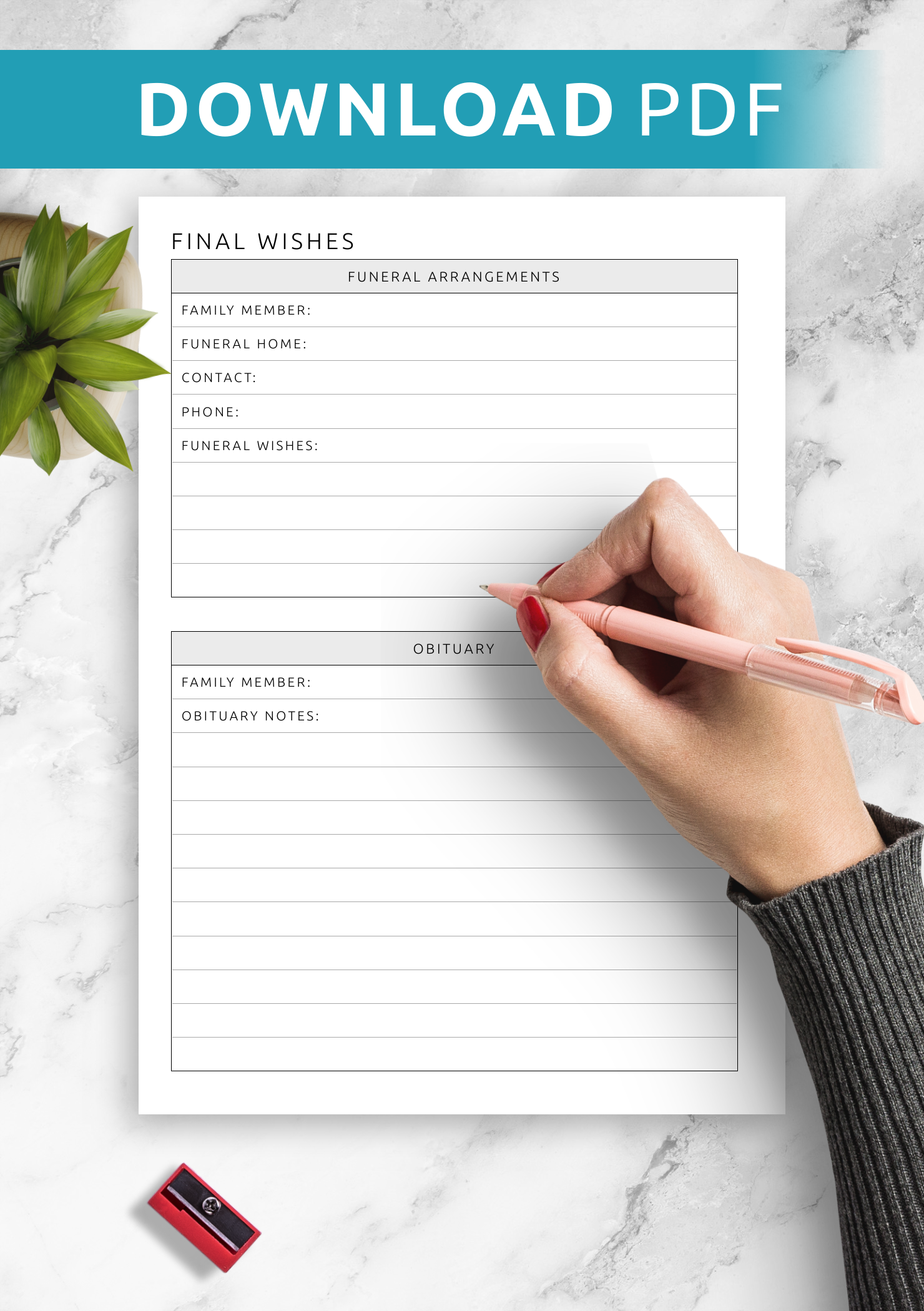 Free Printable Five Wishes Form