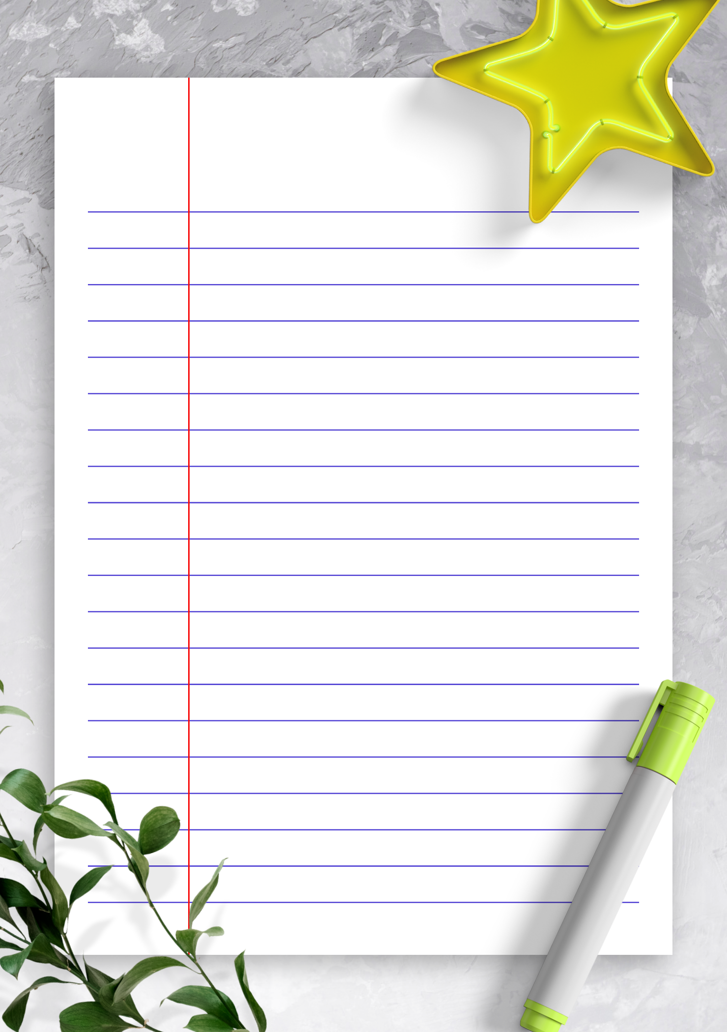 Free Printable Wide Ruled Paper