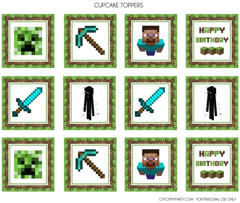 Download These Awesome FREE Minecraft Party Printables Catch My Party