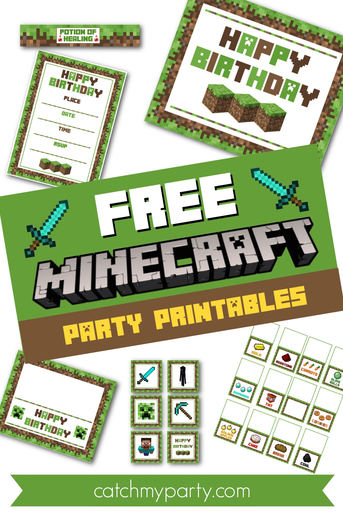 Download These Awesome FREE Minecraft Party Printables Catch My 