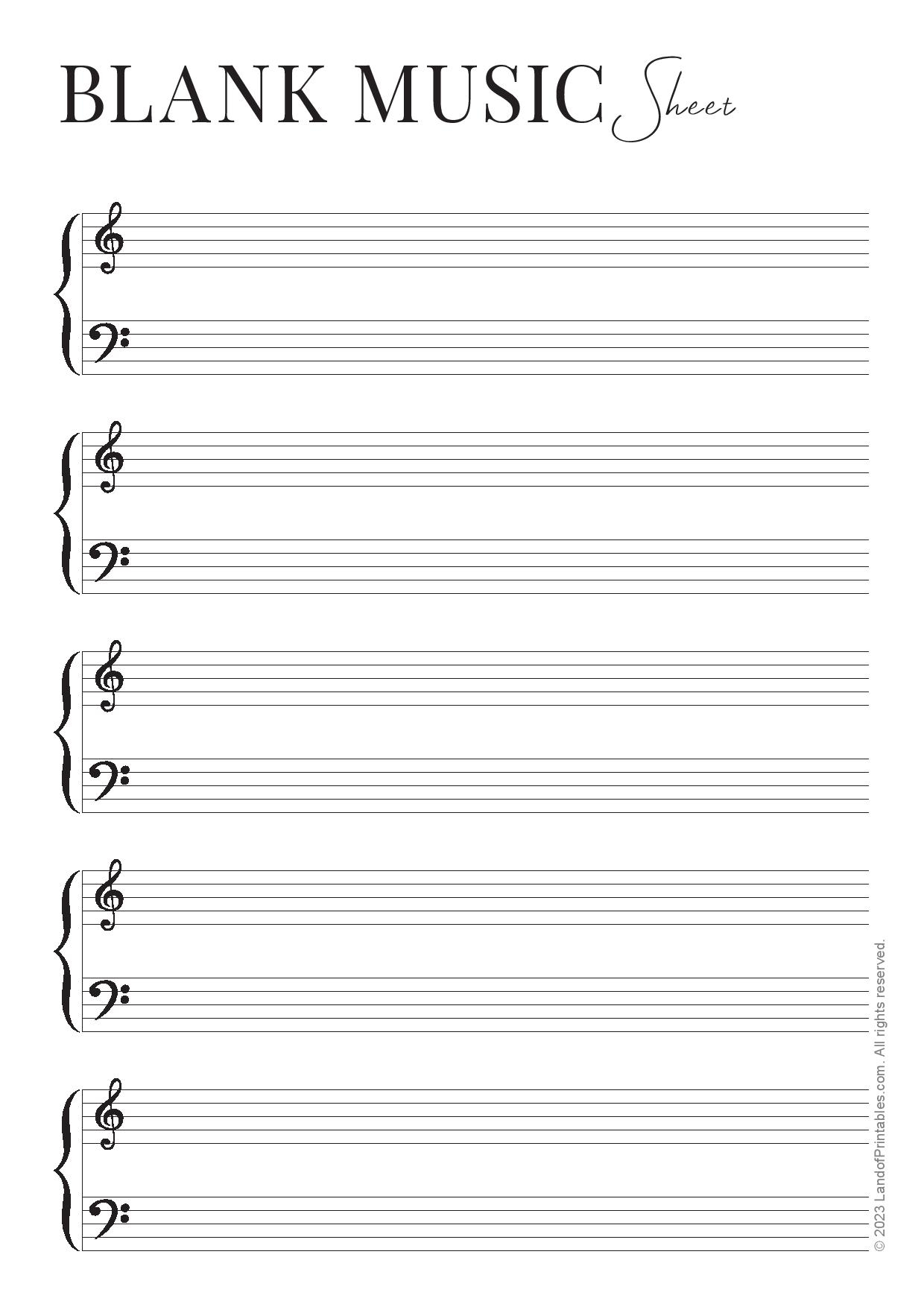 Free Printable Staff Music Paper
