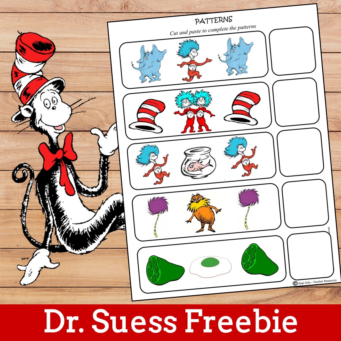 Dr Seuss Free Printable Pattern Activity For Read Across America Week Zippi Kids