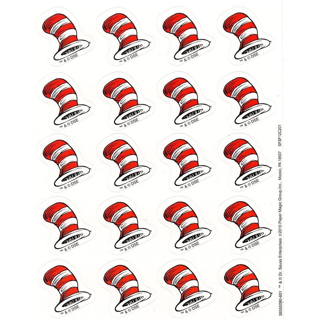 Dr Seuss The Cat s Hat Theme Stickers By Eureka 120 Count Package