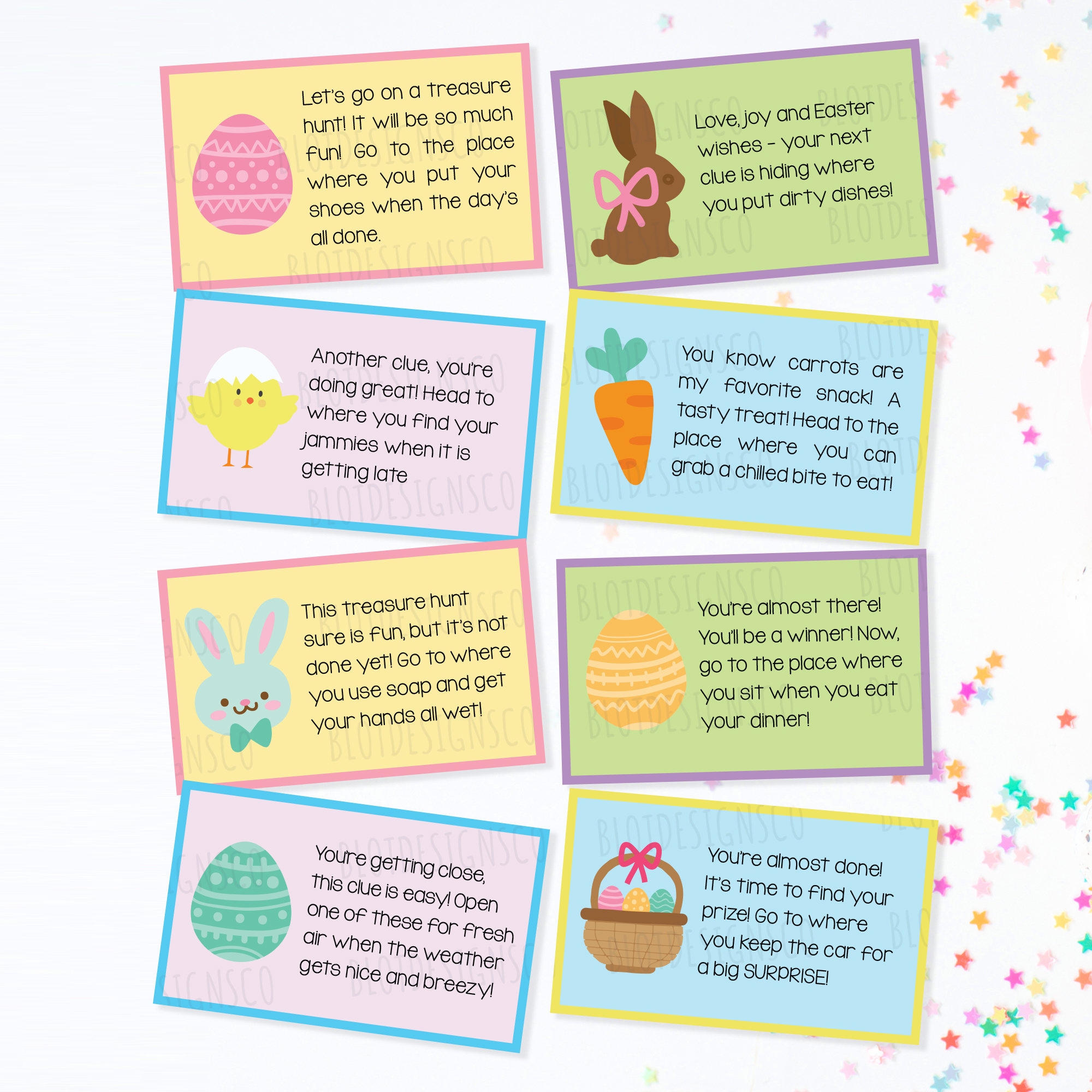 Easter Basket Scavenger Hunt Clues Easter Egg Scavenger Hunt Clue Card Easter Morning Activity For Kids Easter Bunny Printable Clue Game Etsy