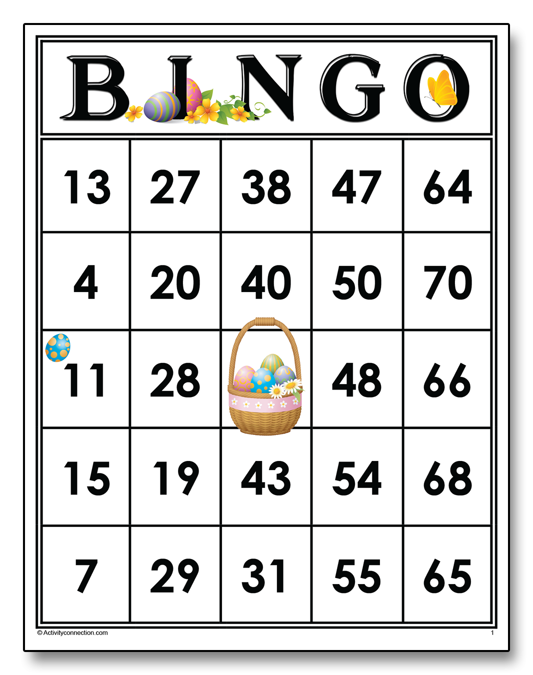 Easter Bingo Cards Printable Activity Connection