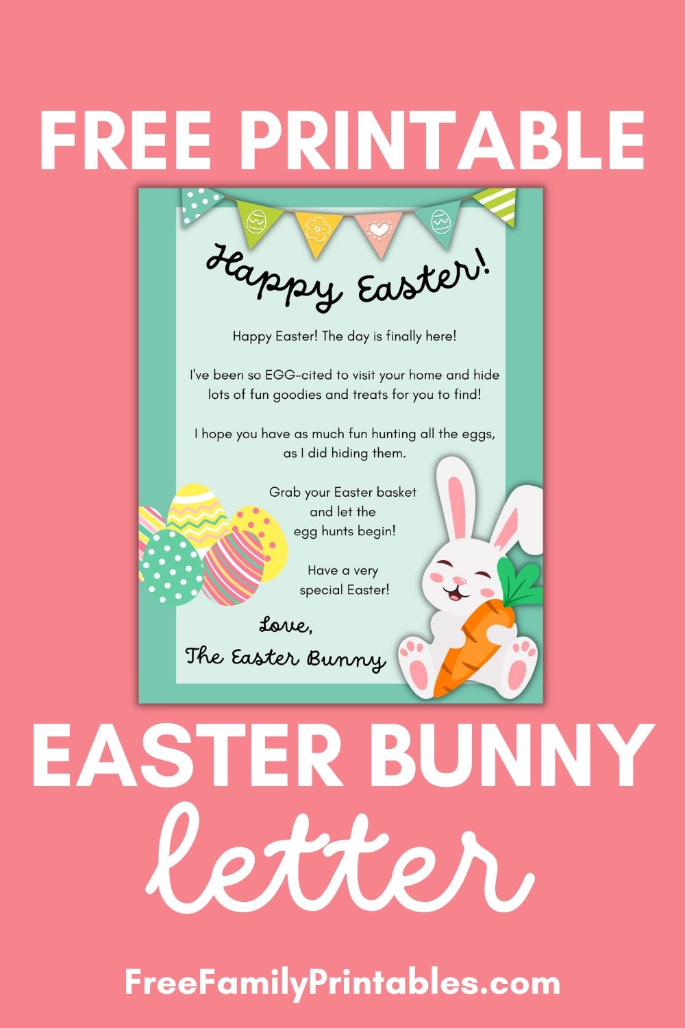 Easter Bunny Letter Free Printable Making Frugal FUN
