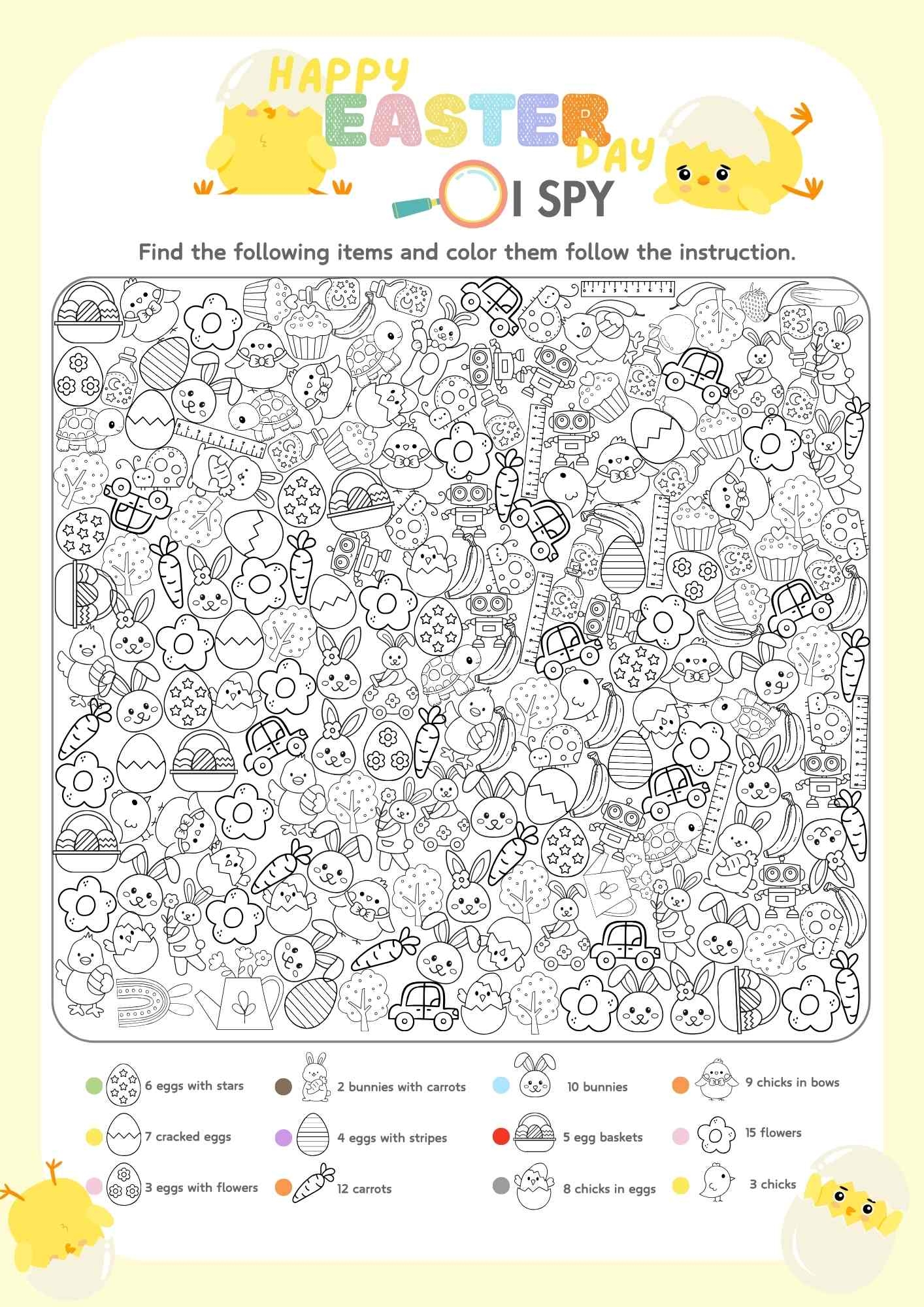 Easter Day I Spy Hard Activity Free Printable Pdf Ezpzlearn