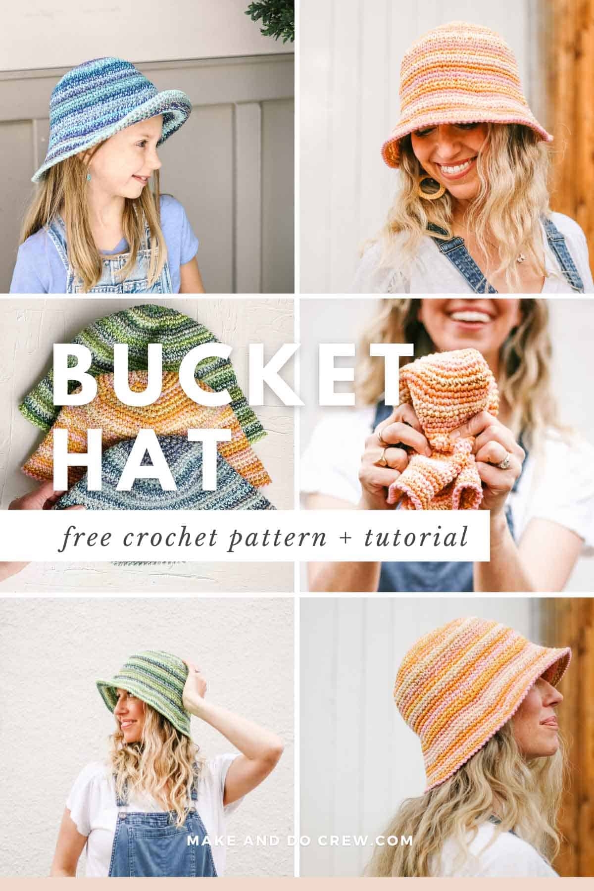 Easy Crochet Bucket Hat Free Pattern Kids Adult Sizes