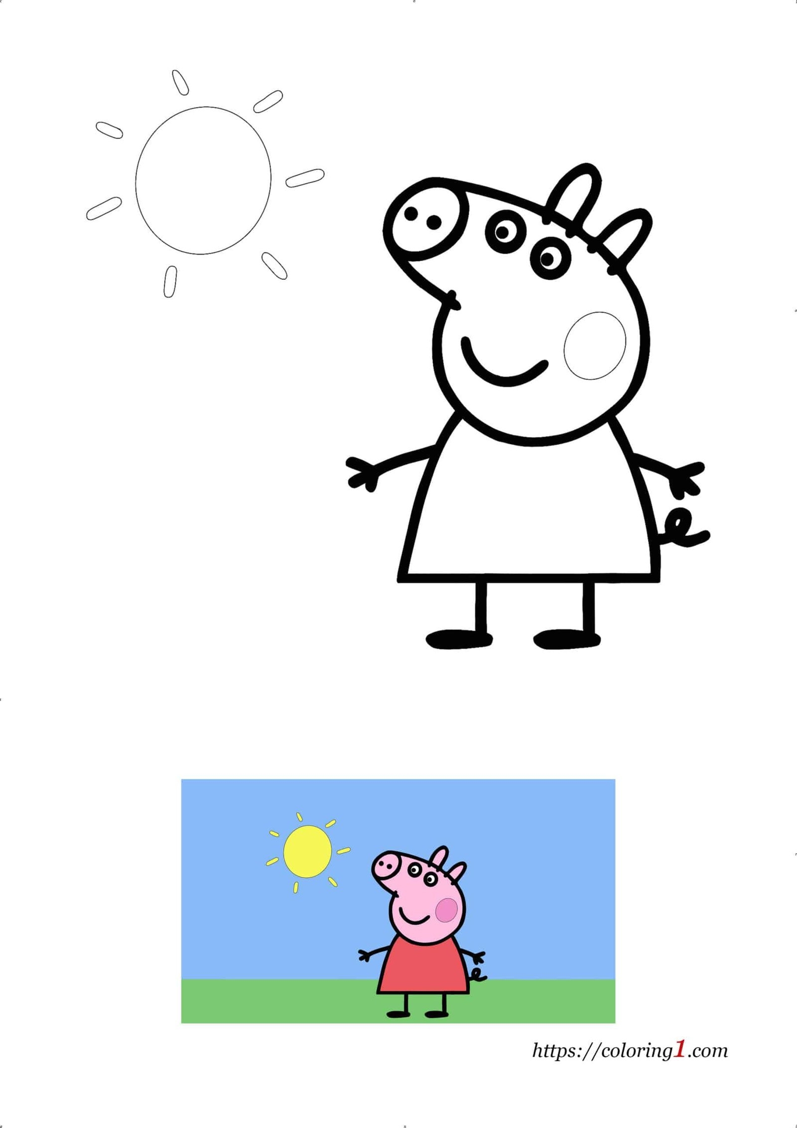 Easy Peppa Pig Coloring Pages 2 Free Coloring Sheets 2021 