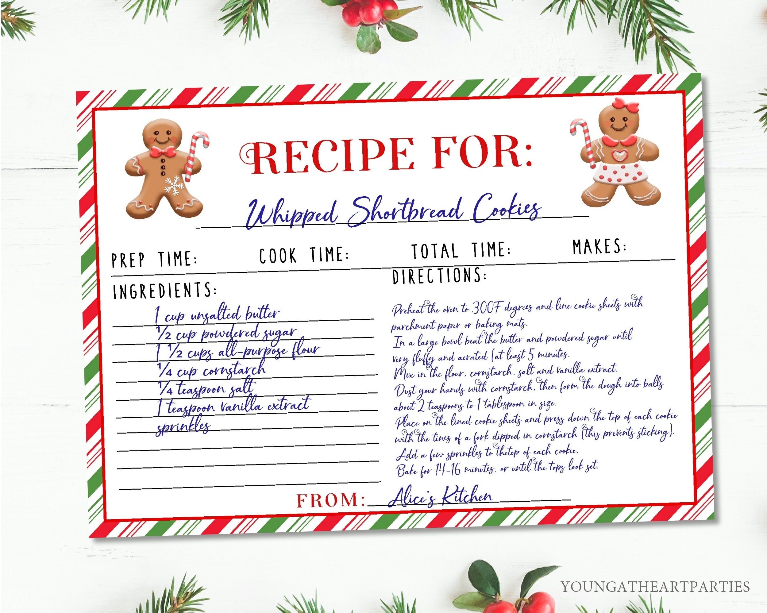 Free Printable Recipe Cards Christmas