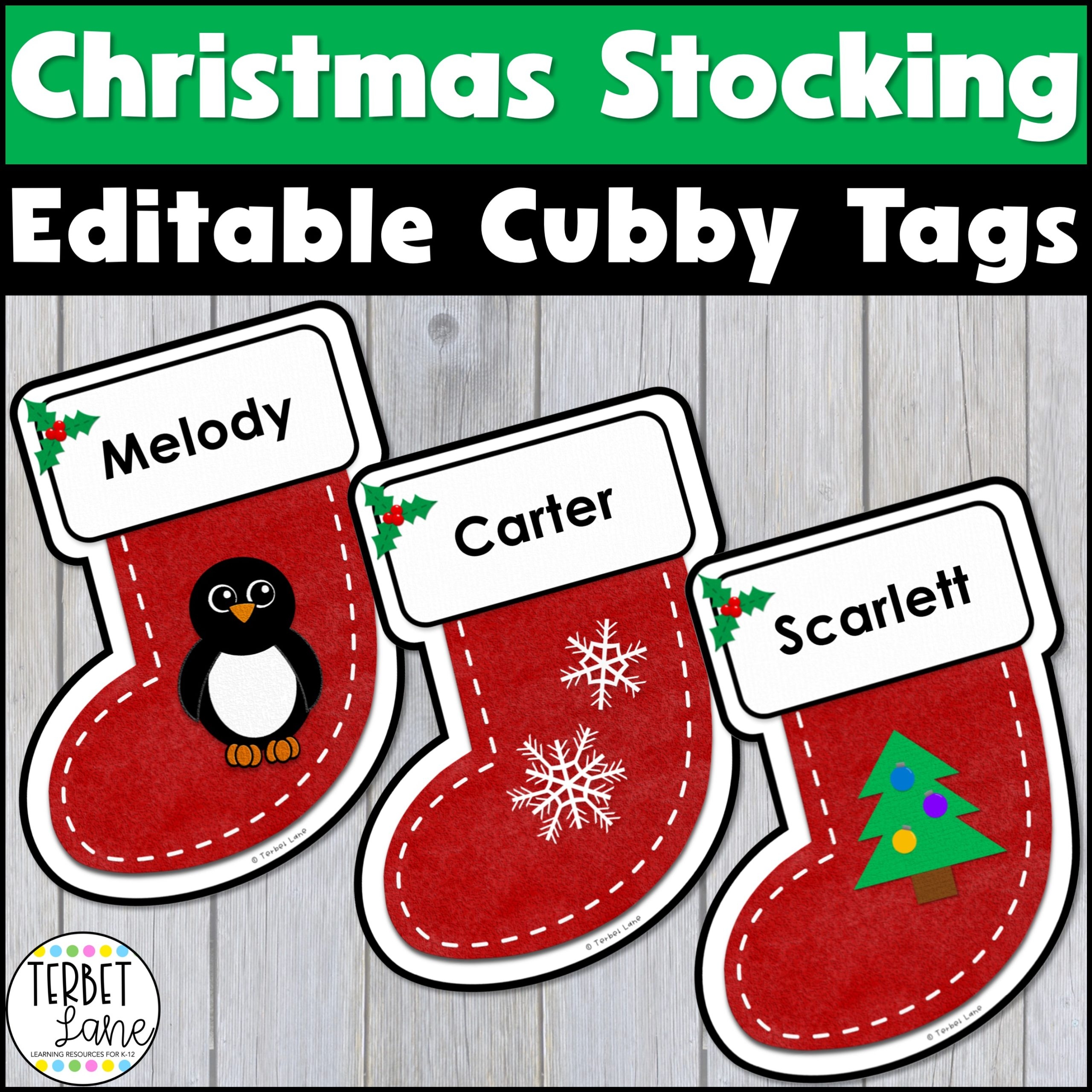 Editable Christmas Cubby Name Tags Locker Labels Made By Teachers