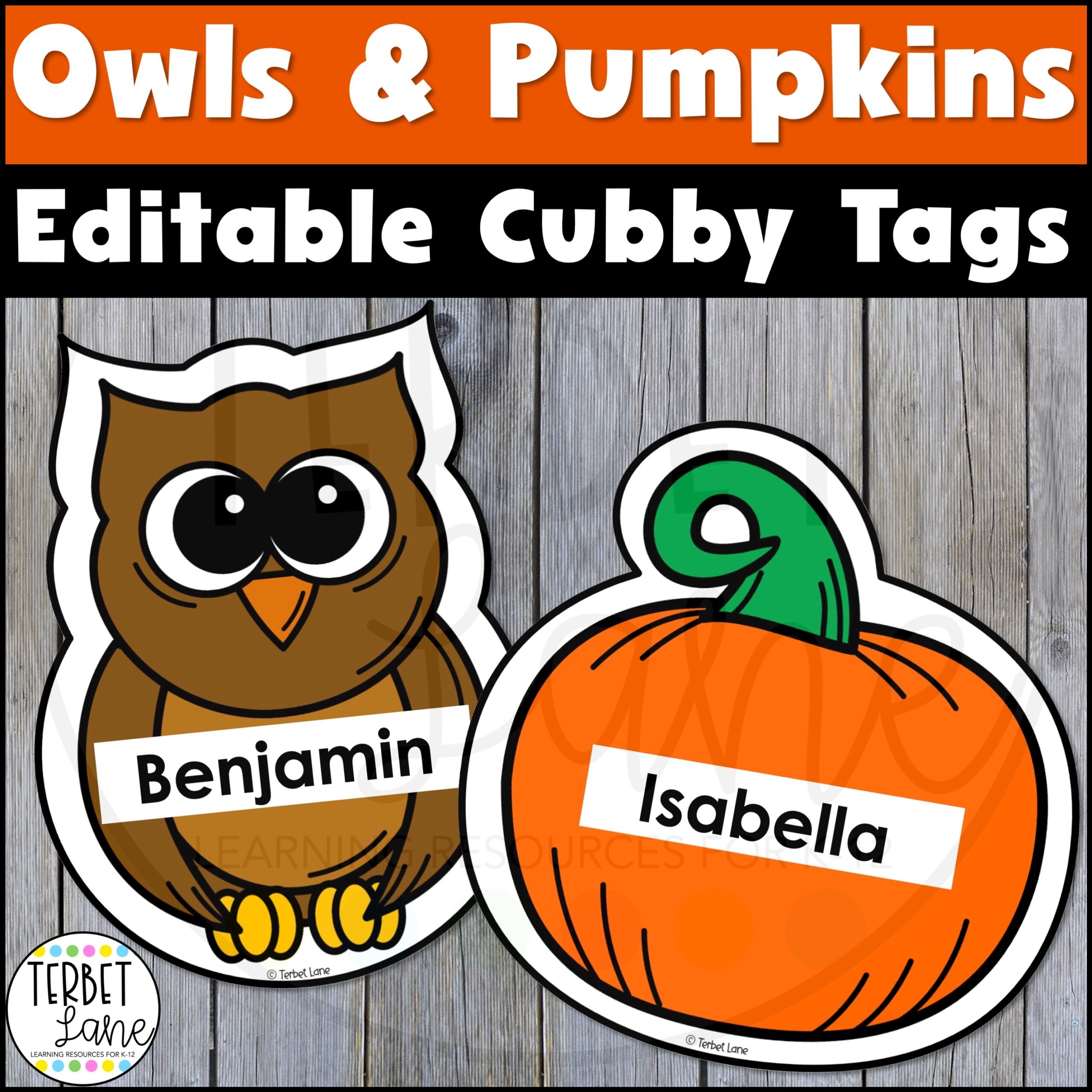 Editable Owls And Pumpkins Fall Cubby Tags Locker Labels