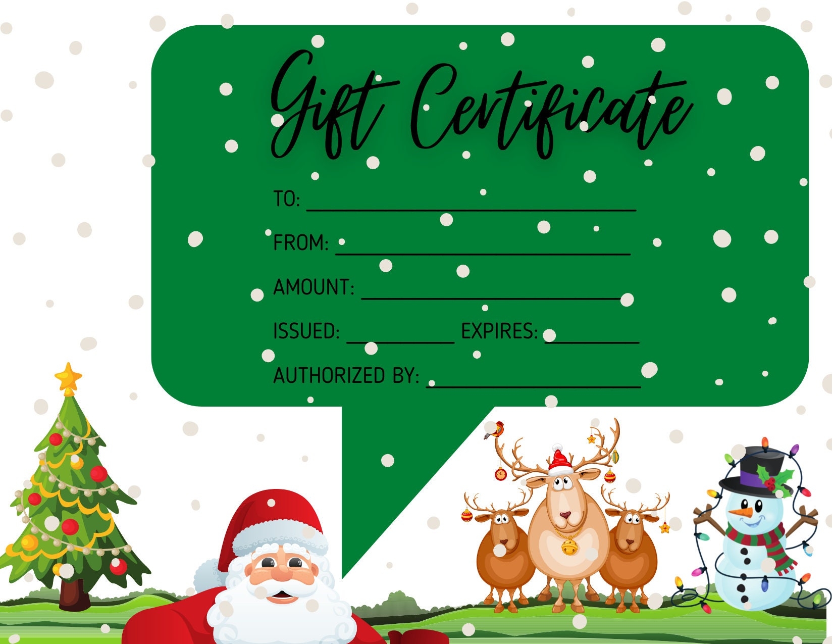 Editable Printable Christmas Gift Certificate SVG Santa Gift Certificate Template Gift Voucher Instant Download Fillable LAST MINUTE Etsy