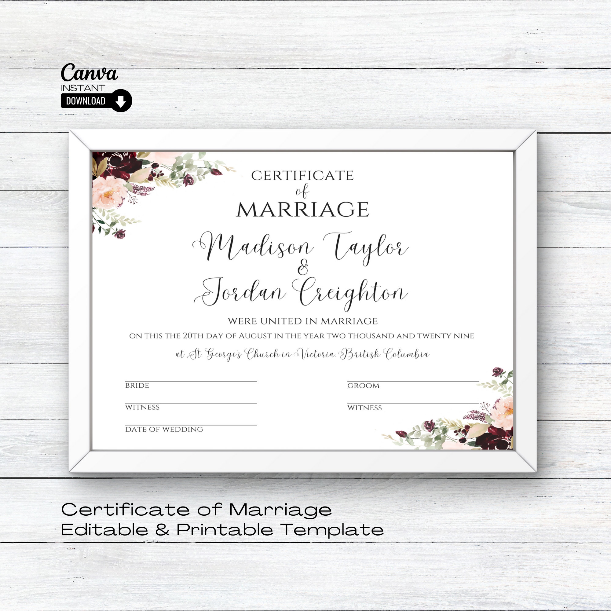 Free Printable Marriage Certificate Download