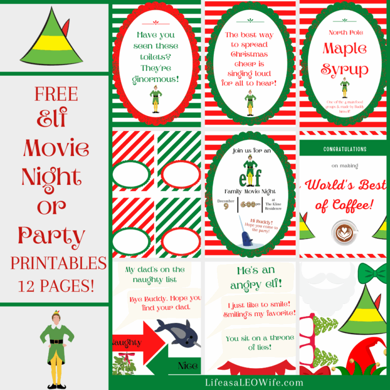 Elf Movie Night Free Printables Life As A LEO Wife