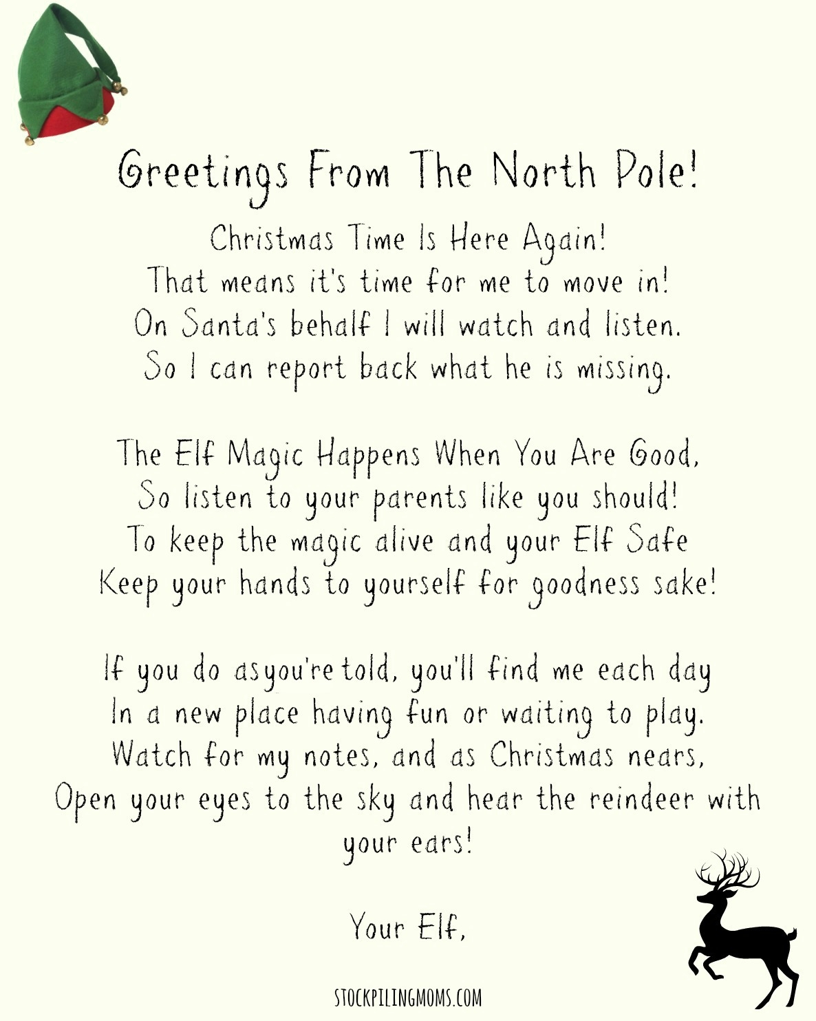 Elf Welcome Back Letter Free Printable