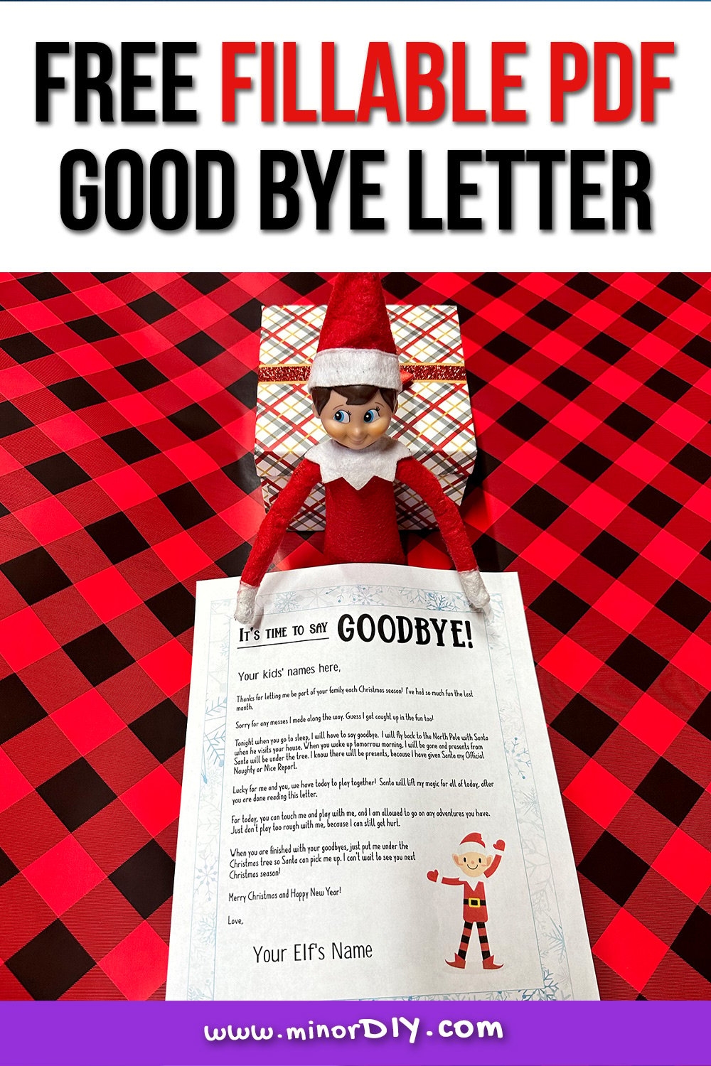 Elf Goodbye Letter Free Pdf Printable