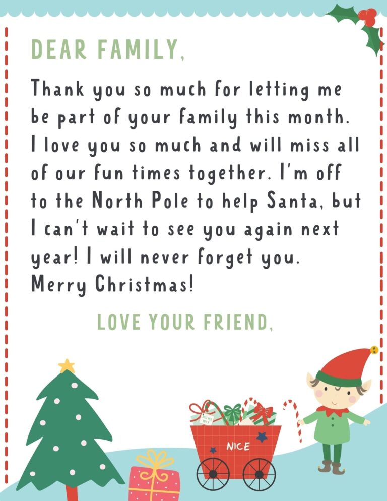 Elf On The Shelf Goodbye Letter FREE Printable Make Life Lovely Worksheets Library