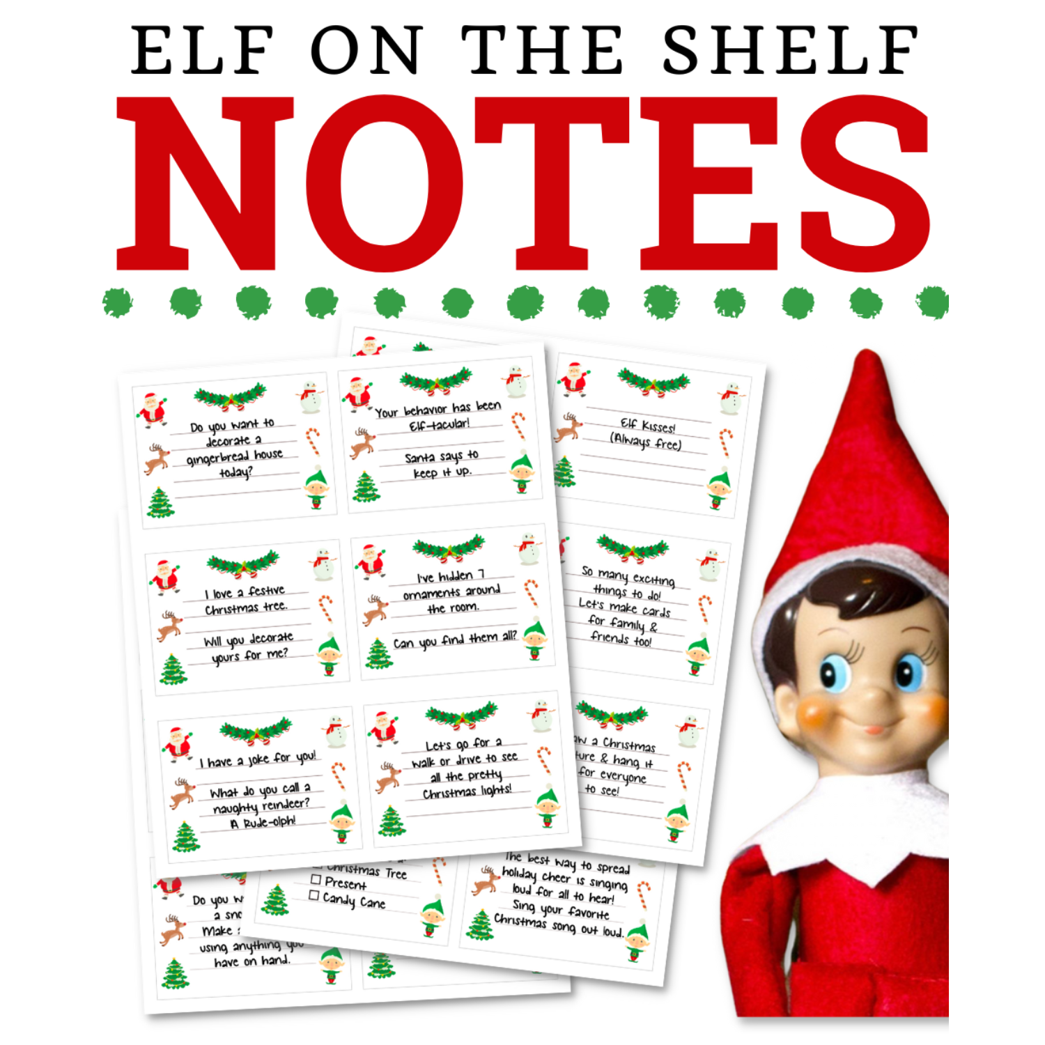 Elf On The Shelf Notes PDF Printables Elf On The Shelf Notes 