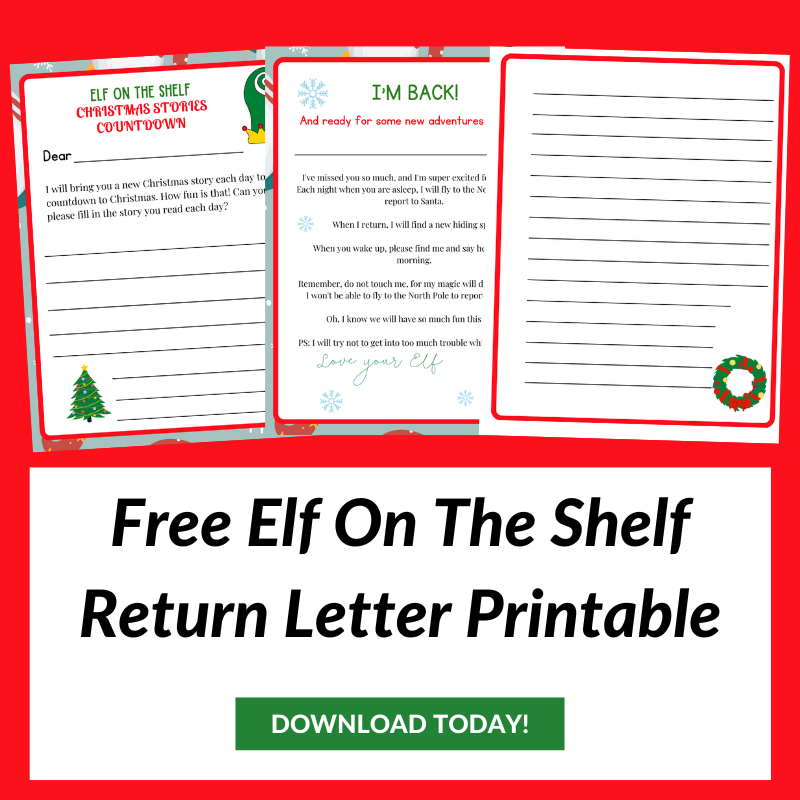 Elf On The Shelf Return Letter Free Printable Learn Grow Aspire