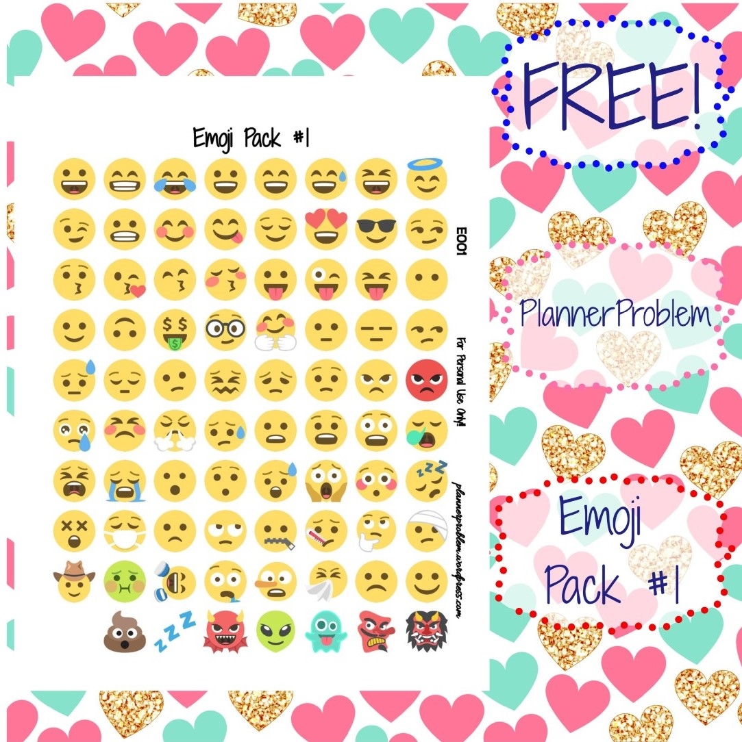 Emoji Pack 1 Free Printable Planner Stickers PlannerProblem
