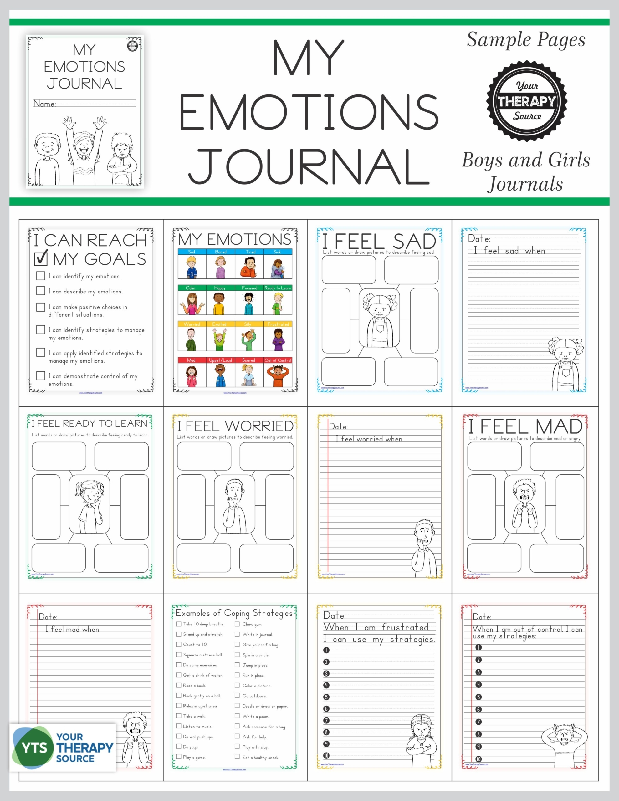 Emotional Regulation Worksheets For Boys And Girls