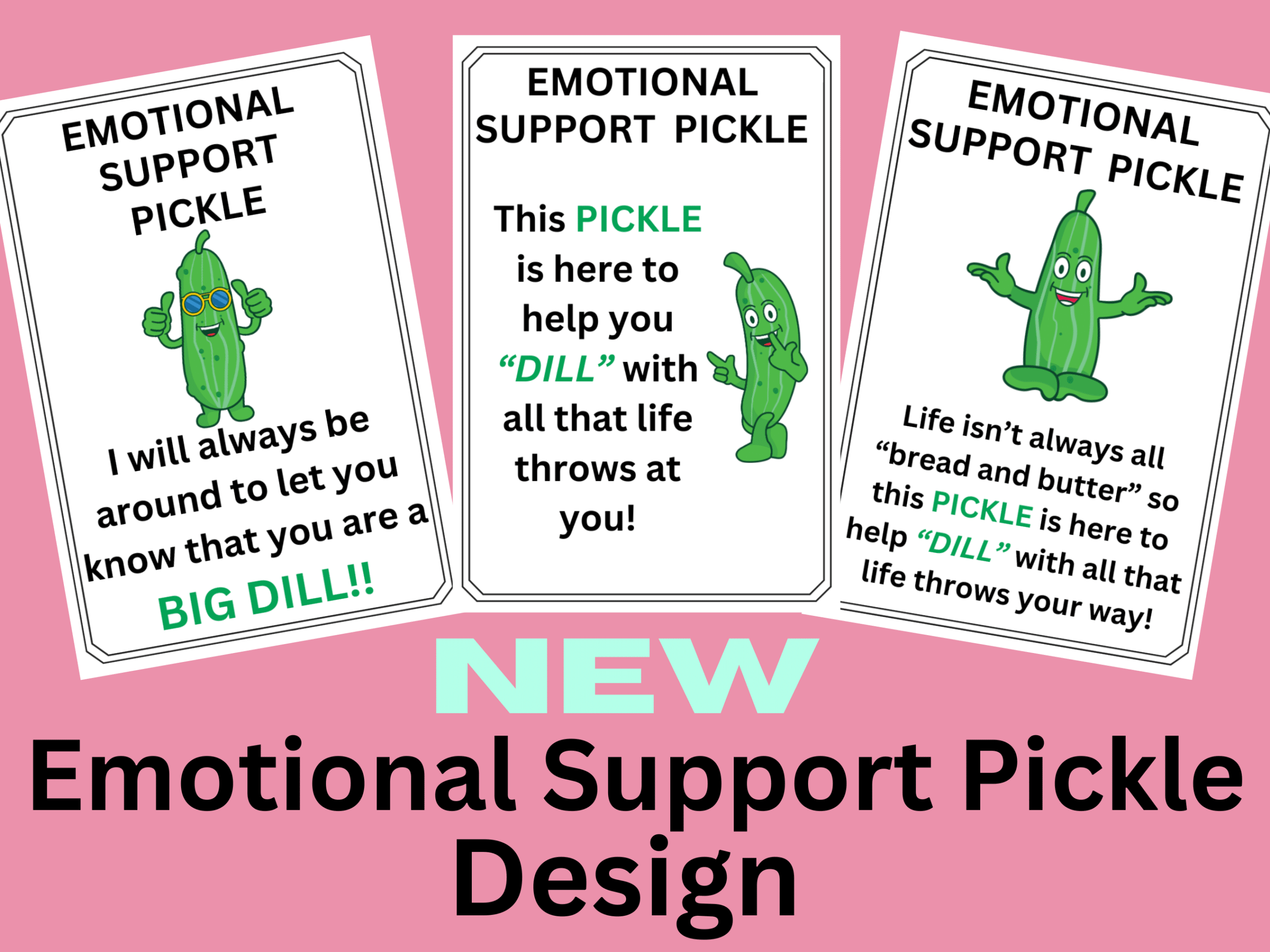 Emotional Support Pickle Tags NEW Set 2