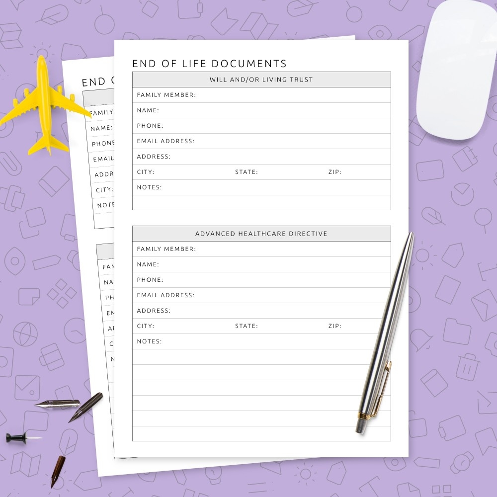 End Of Life Documents Template Template Printable PDF