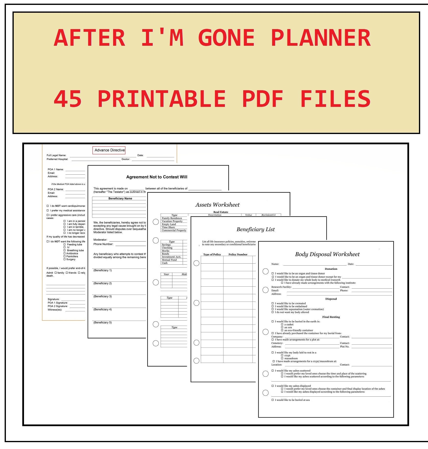 End Of Life Planner After I m Gone Planner final Wishes Planner 