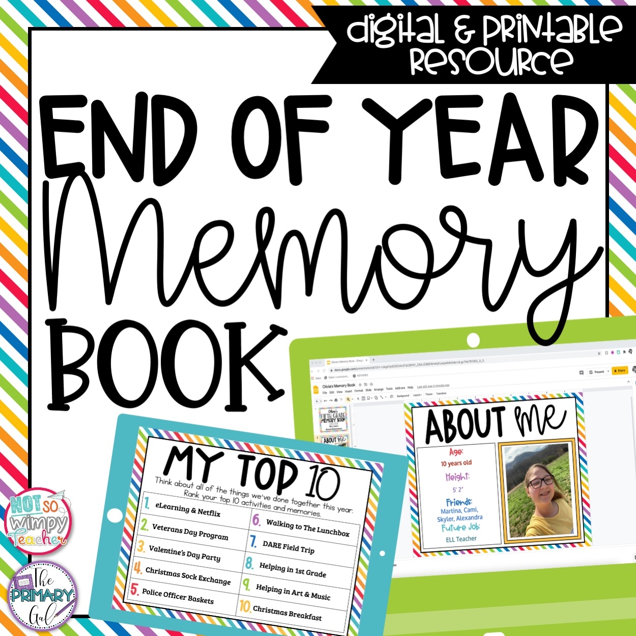 End Of Year Memory Book Digital And Printable