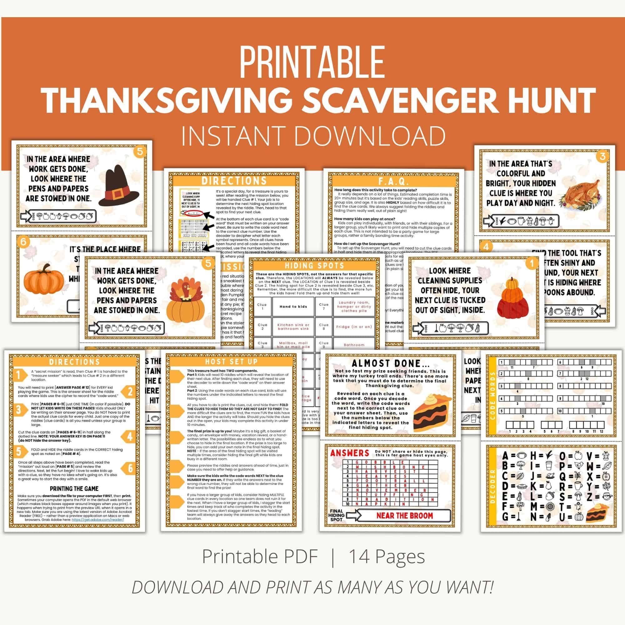 Exciting Thanksgiving Scavenger Hunt For Kids Printable Fun 