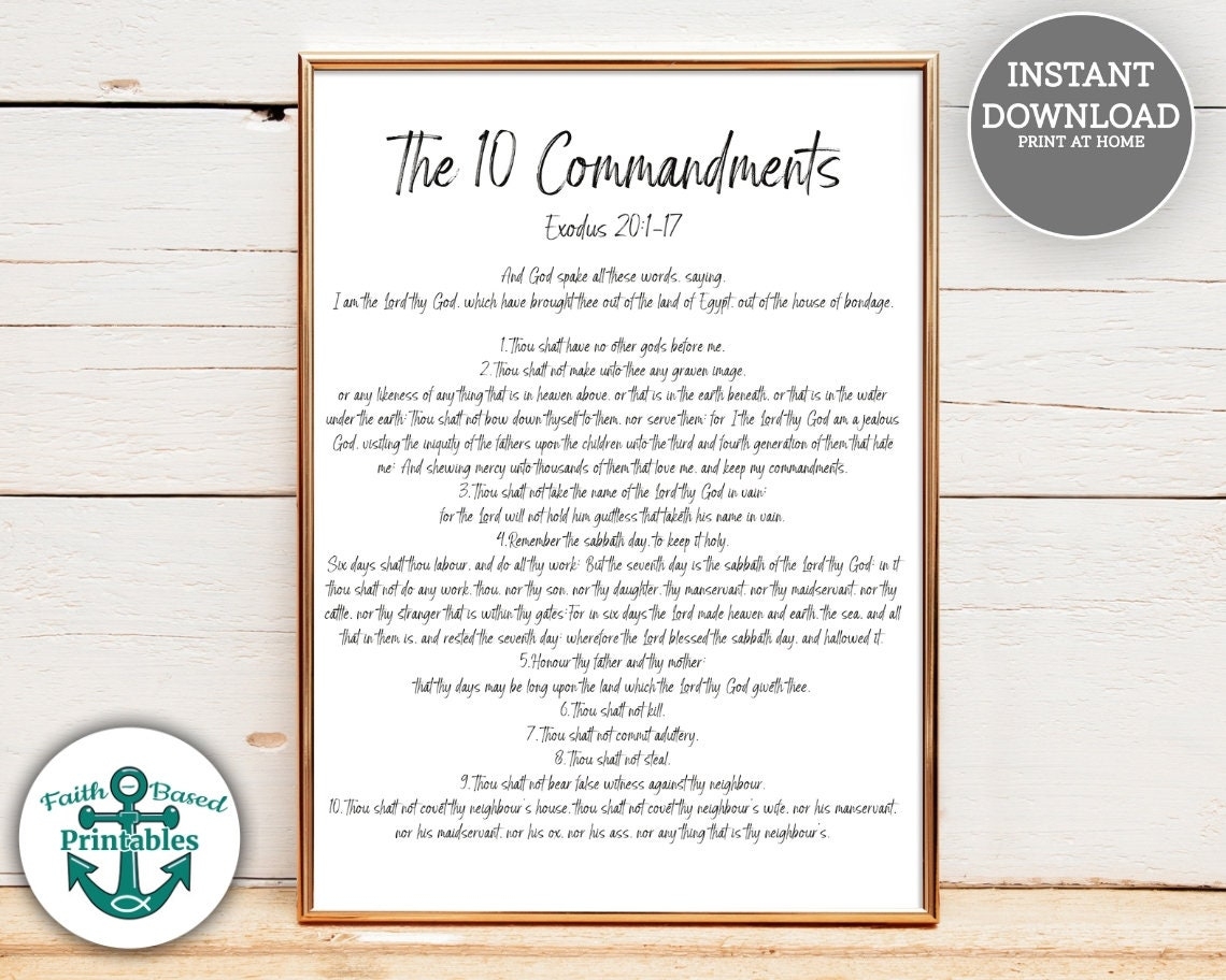 Free Printable 10 Commandments Kjv