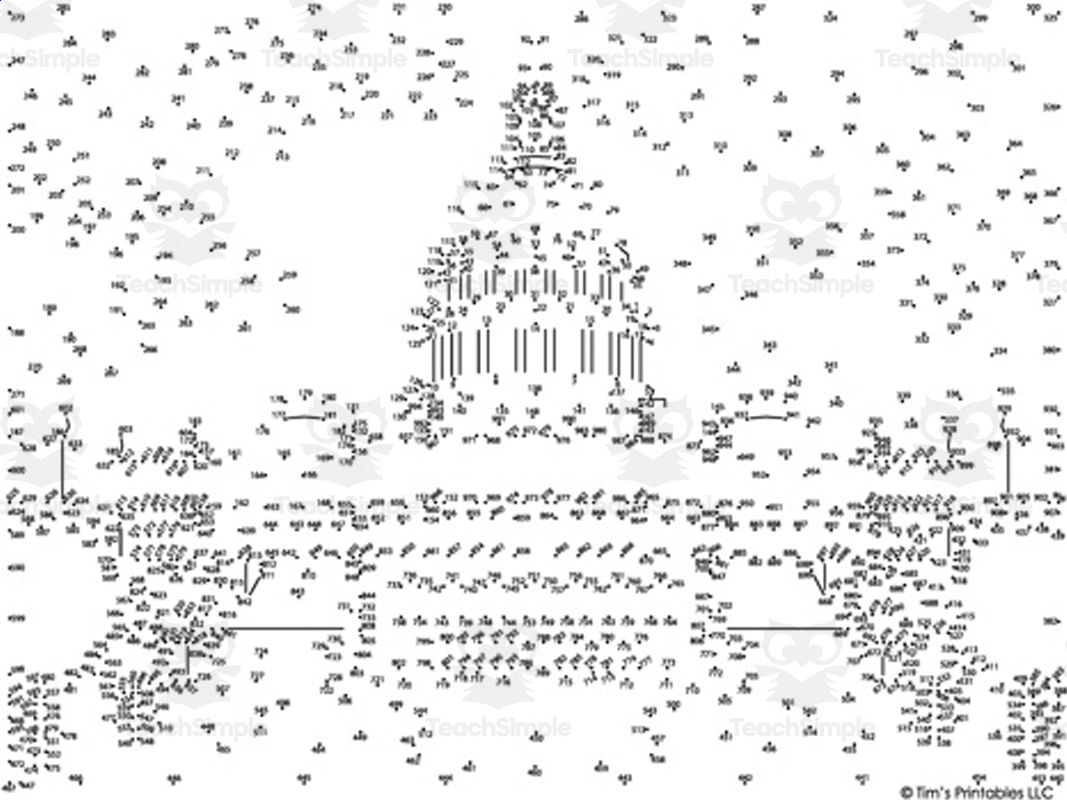 Extreme Difficulty Dot to Dot PDF United States Capitol Building