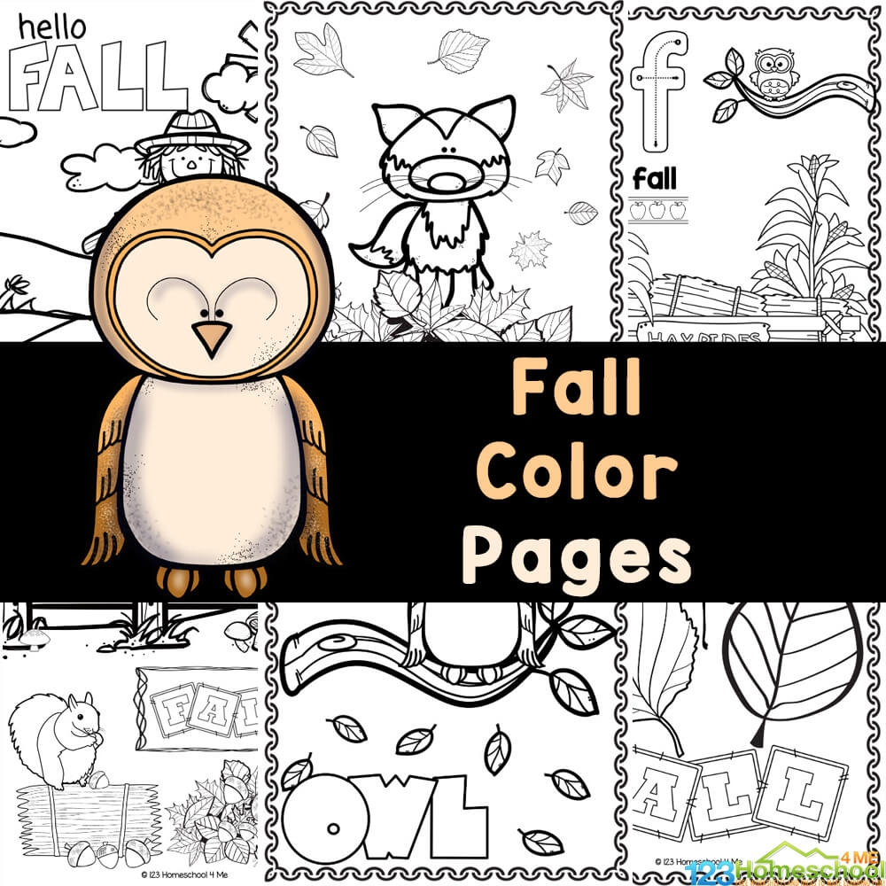 Fall Color Pages For Preschoolers Free Printable Autumn Coloring 