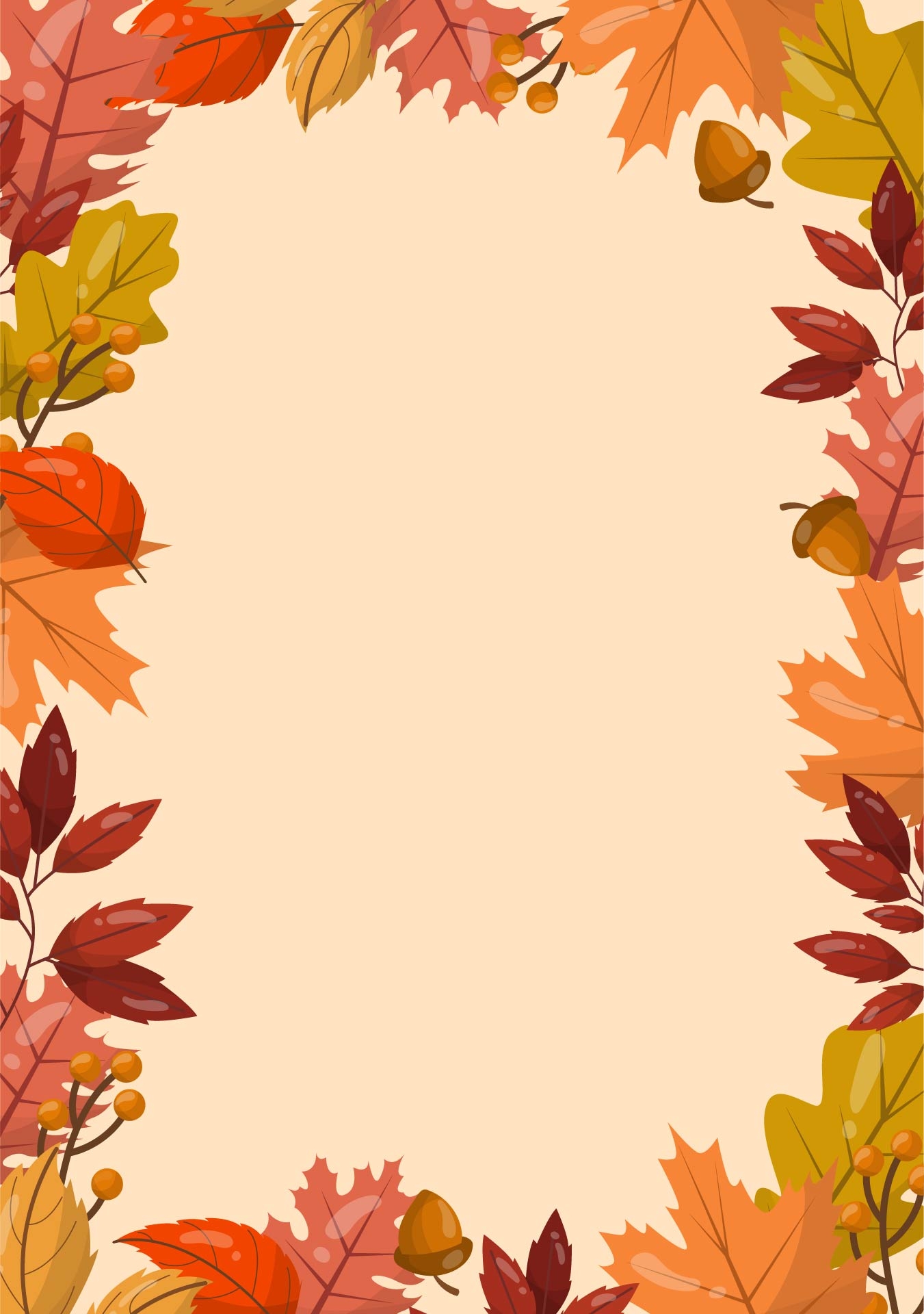 Fall Leaf Borders 10 Free PDF Printables Printablee Worksheets Library