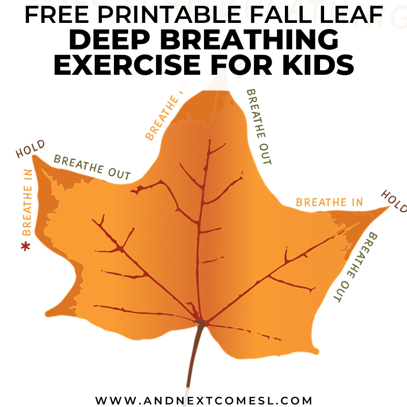 Fall Leaf Deep Breathing Exercise Free Printable Poster Included And Next Comes L Hyperlexia Resources