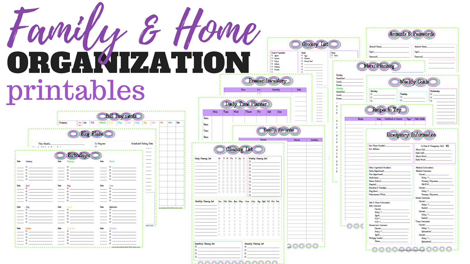 Home Management Binder Printables Free