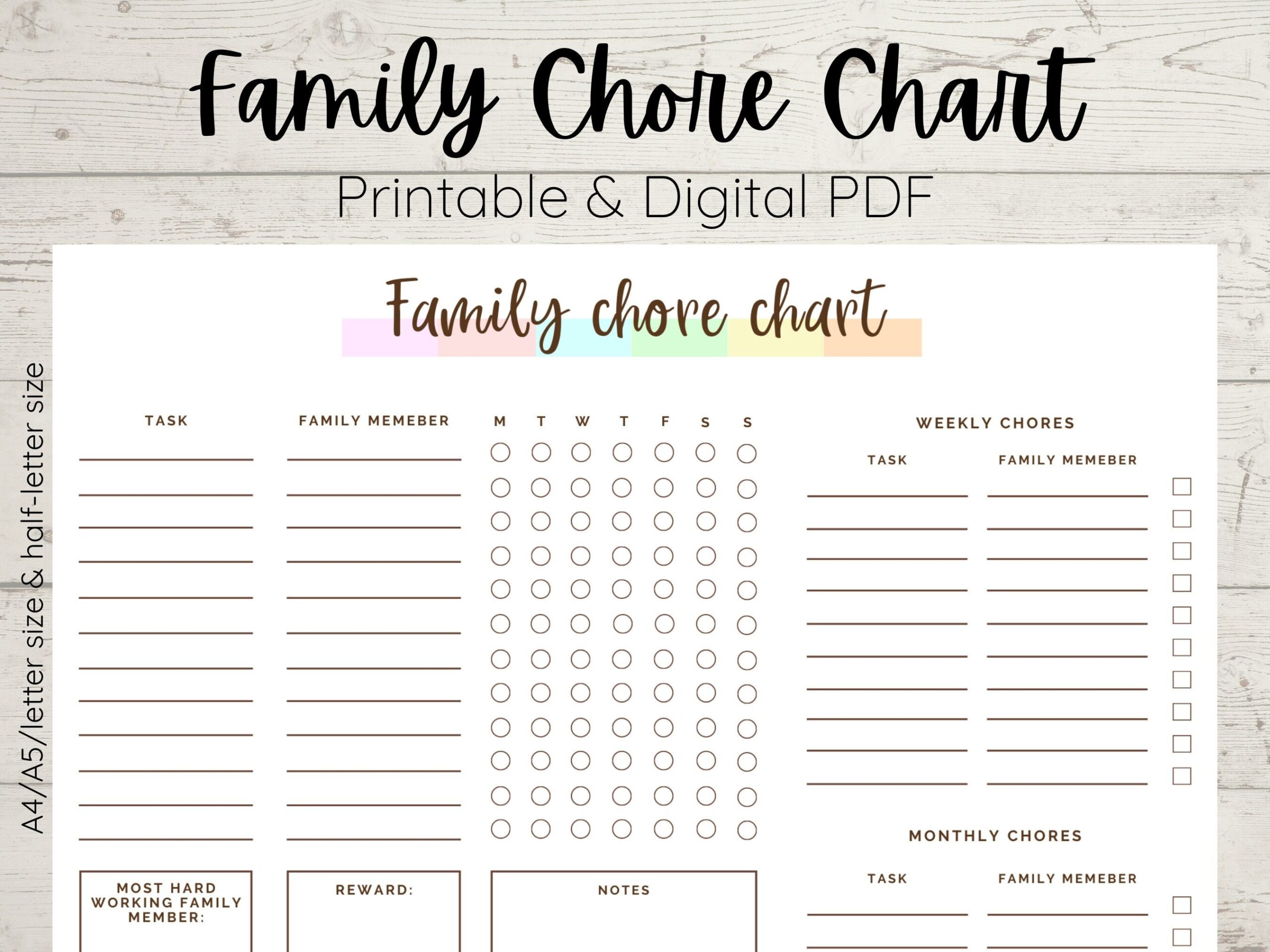 Free Printable Family Chore Charts