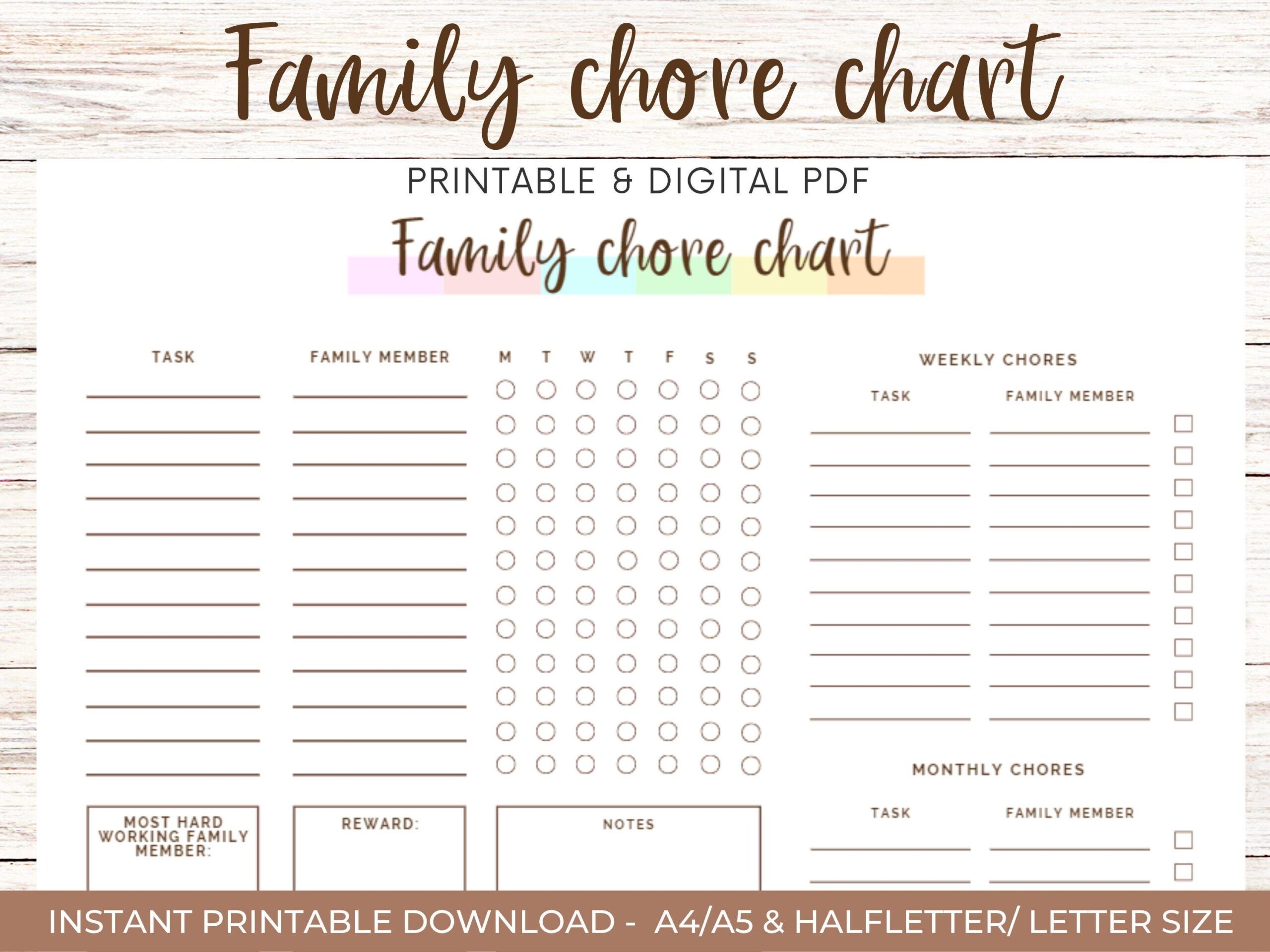 Free Printable Chore List