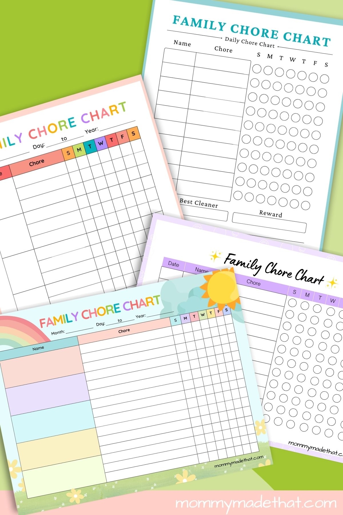 Family Chore Charts Free Printable Templates 