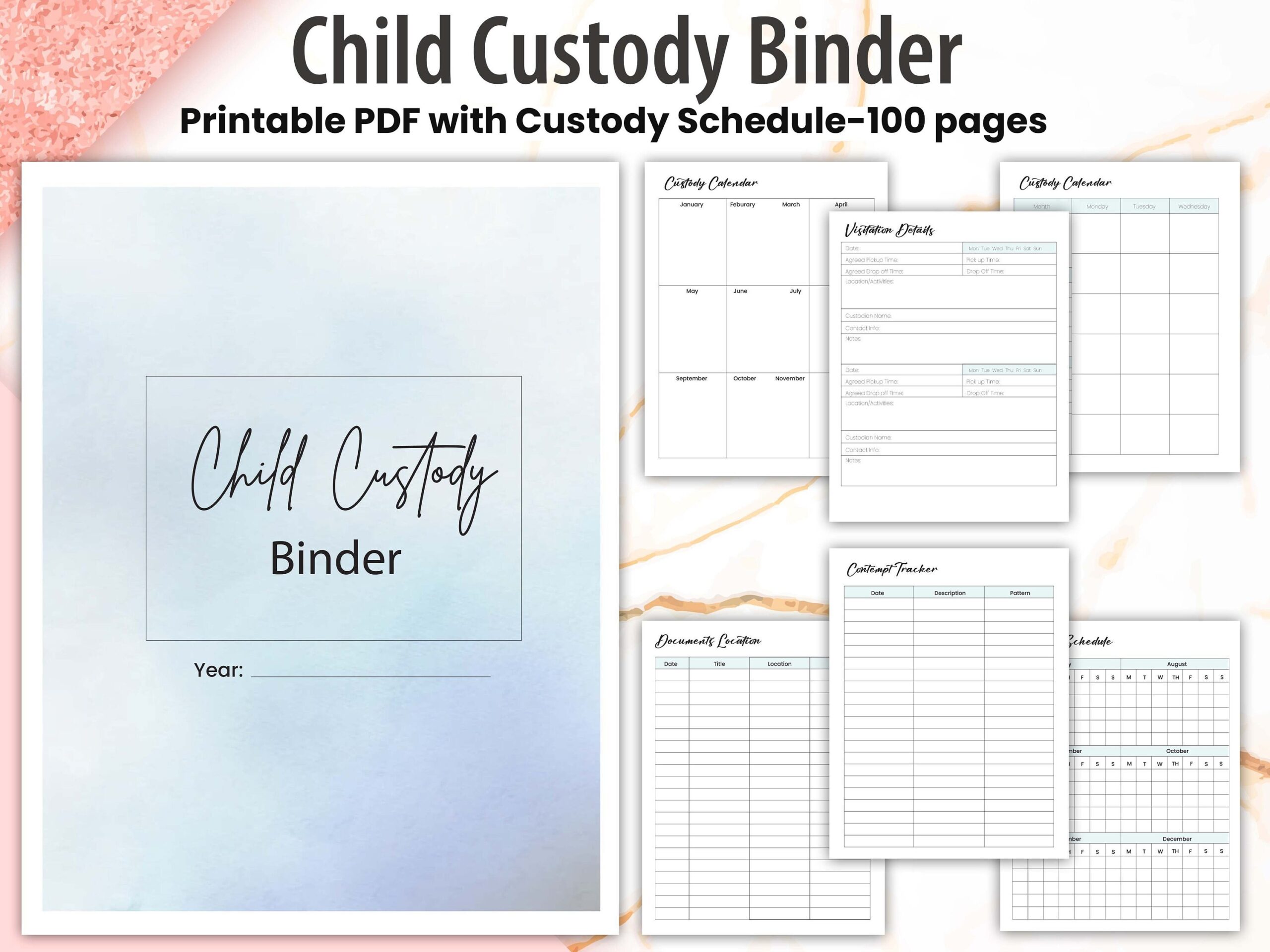 Family Harmony Child Custody Binder Child Custody Bider Custody 